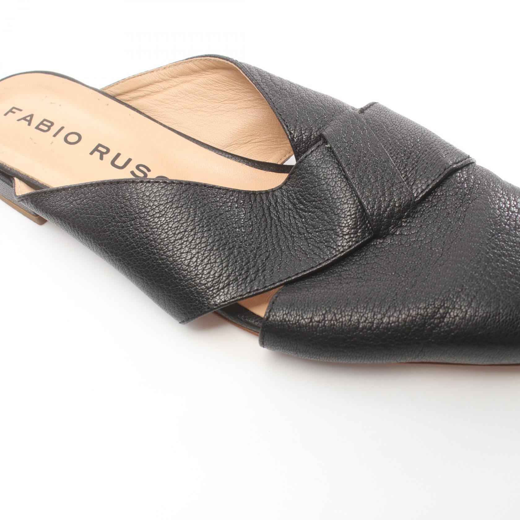 FABIO RUSCONI Leather Mules Shoes Women Black