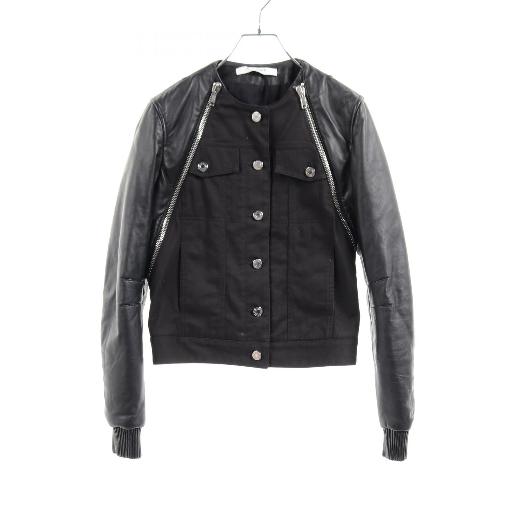 Givenchy Leather Cotton Outerwear Black