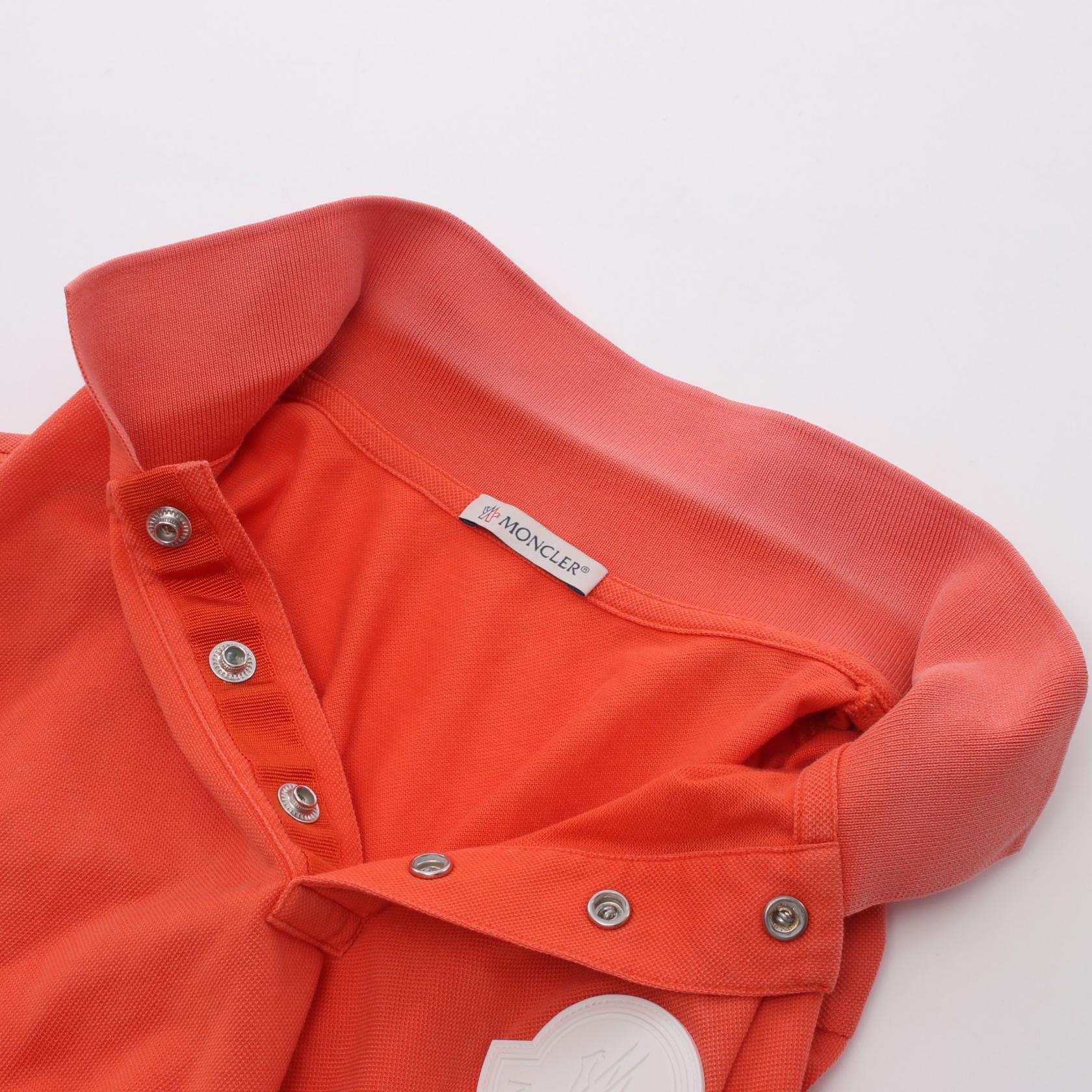 Moncler Cotton Polo Shirt Orange