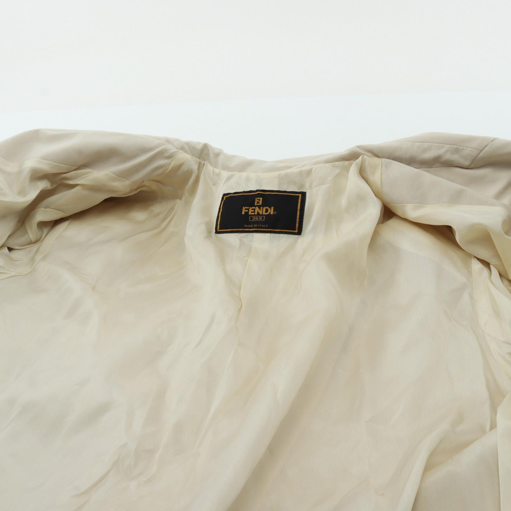 Fendi Polyester Trench Coat Ivory