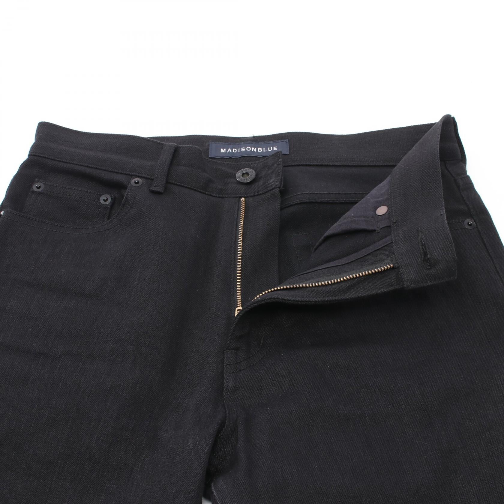 MADISONBLUE Slim Flare Denim Pants Black