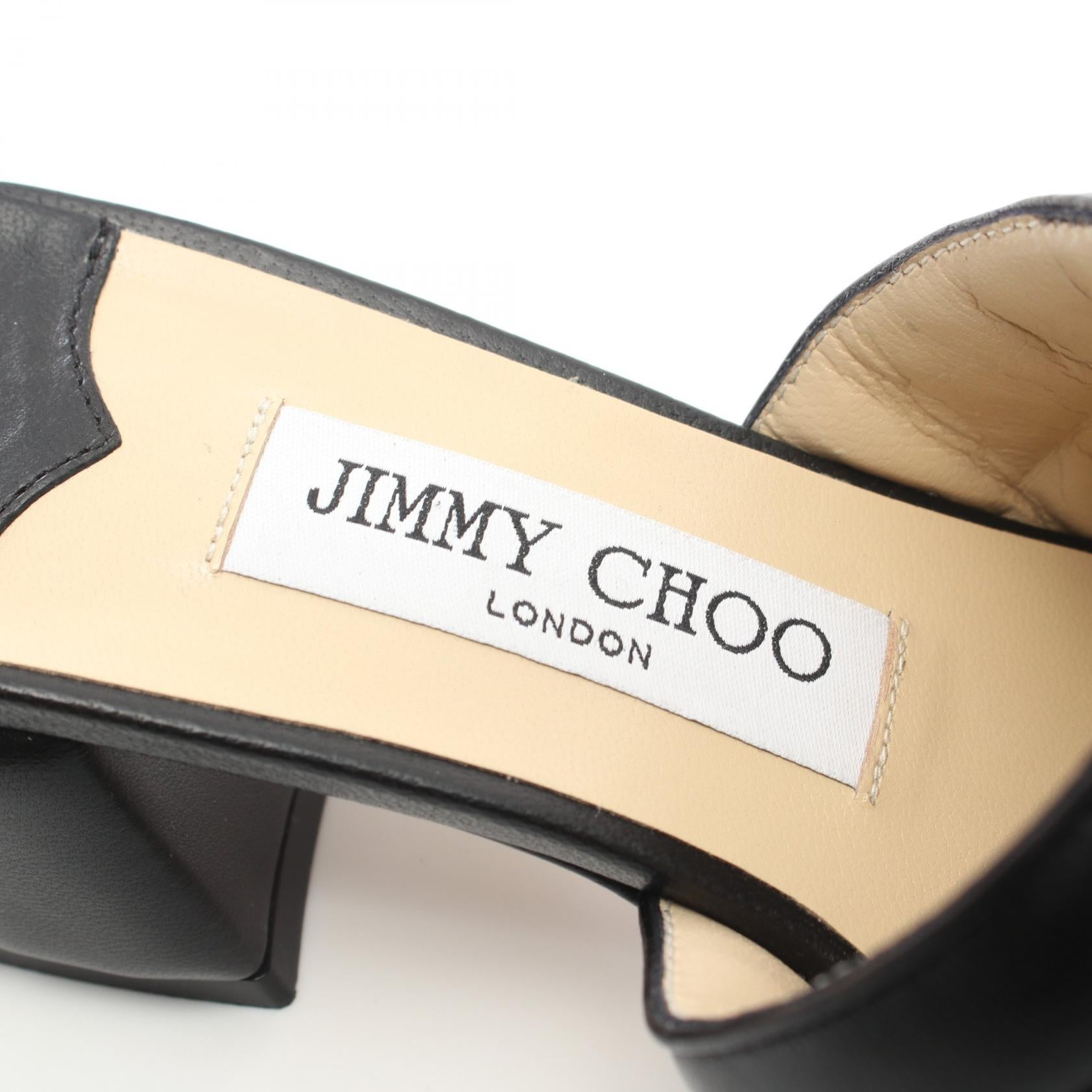 Jimmy Choo THEMIS FLAT Leather Sandals