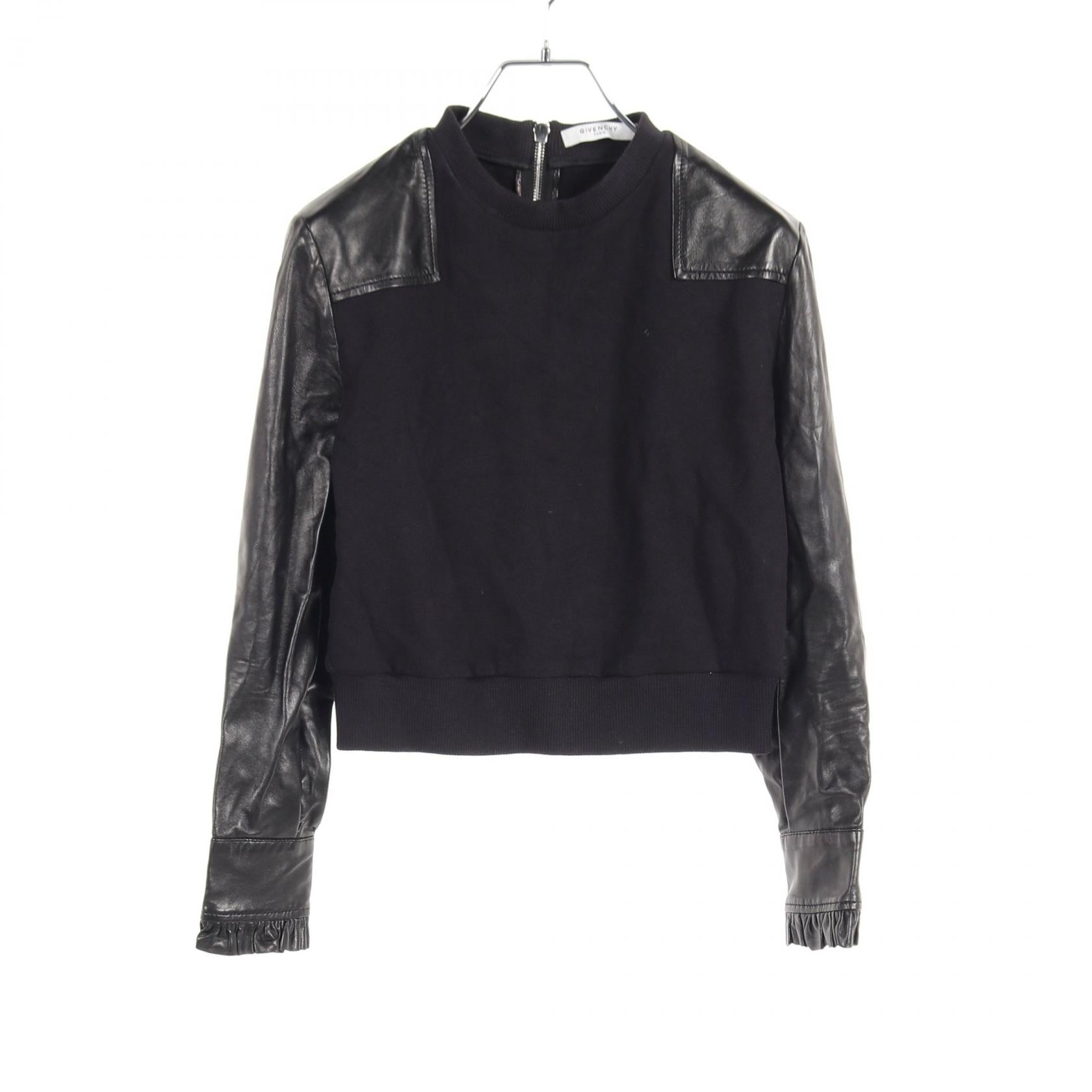 Givenchy Leather Cotton Sweatshirt Black