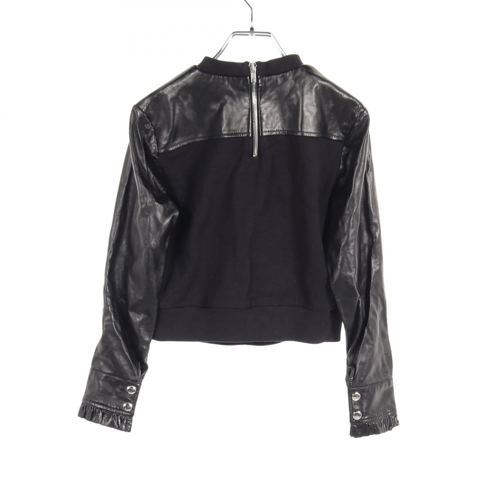 Givenchy Leather Cotton Sweatshirt Black