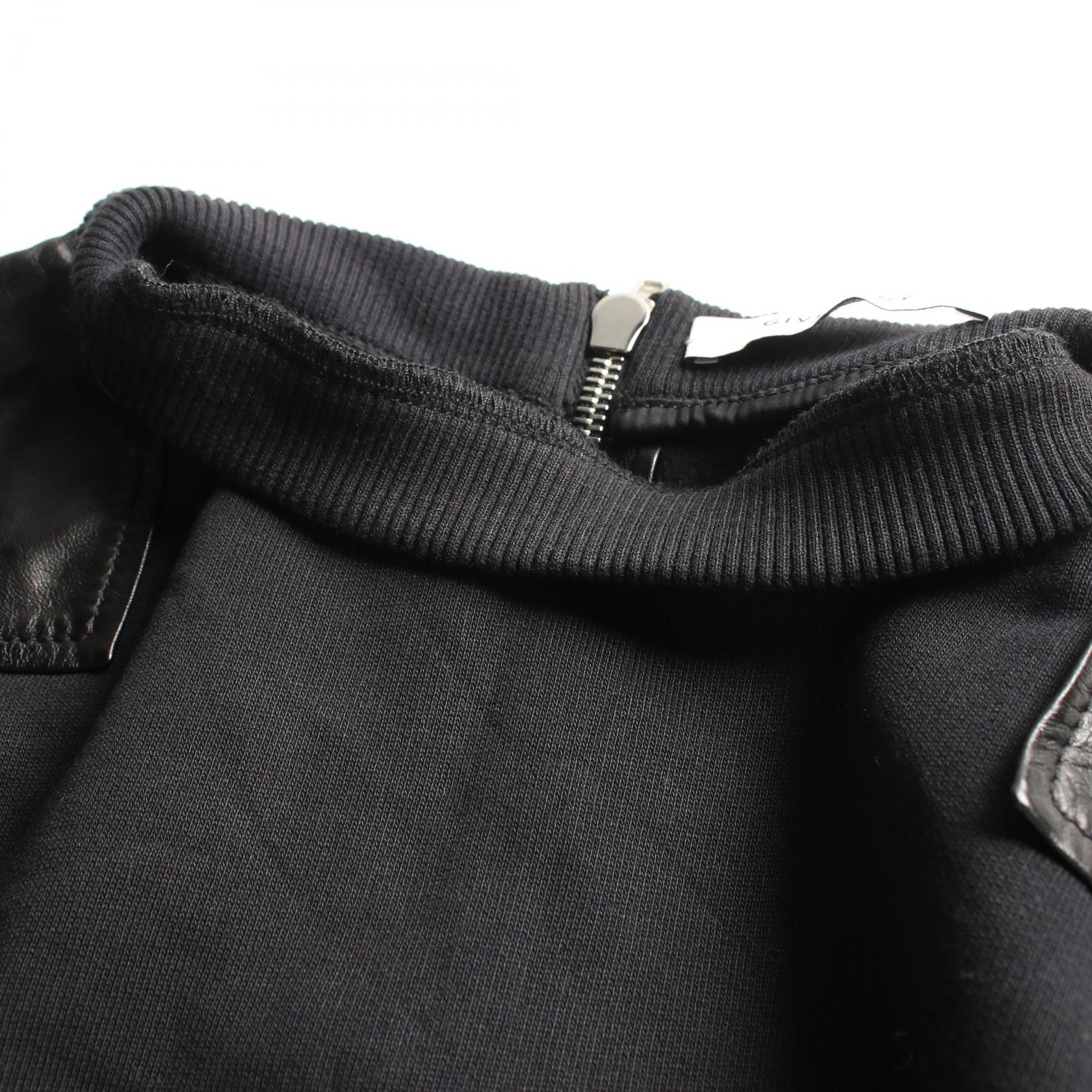 Givenchy Leather Cotton Sweatshirt Black