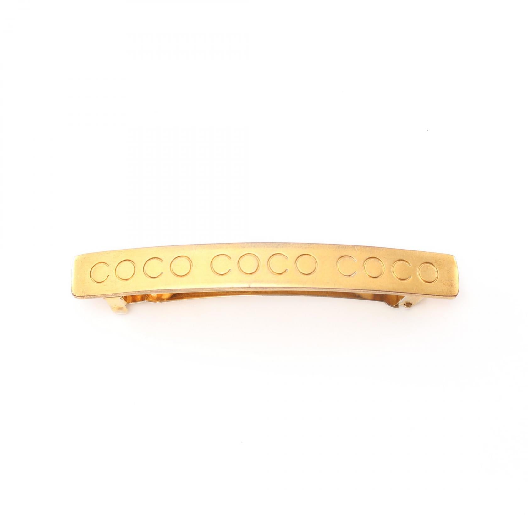 Chanel COCO Gold Barrette Hair Accessory