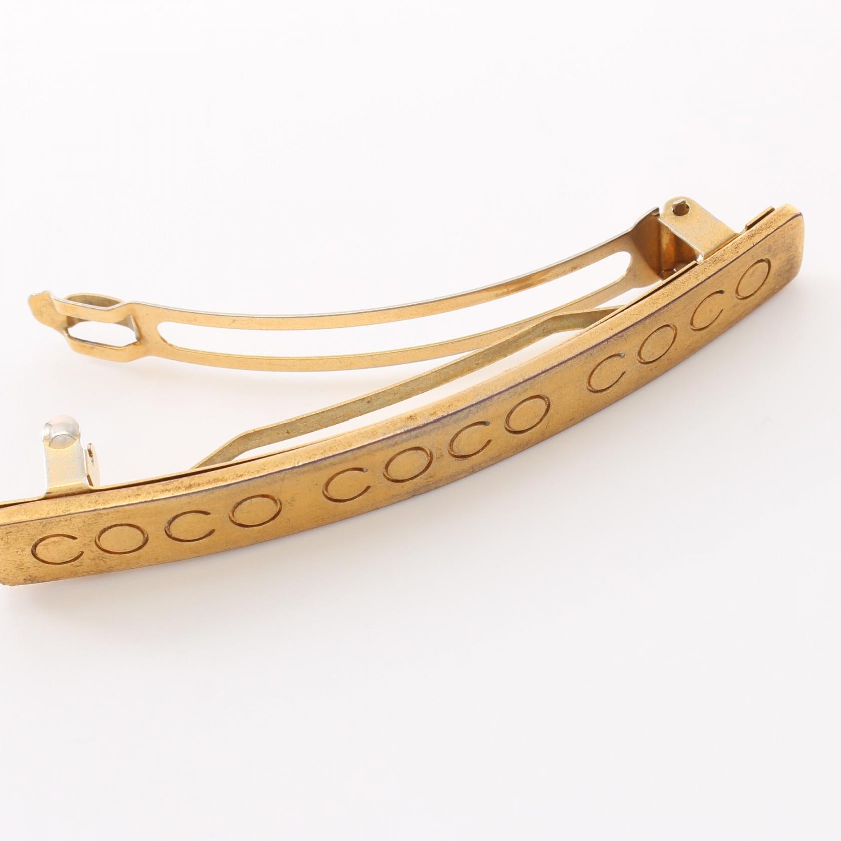 Chanel COCO Gold Barrette Hair Accessory