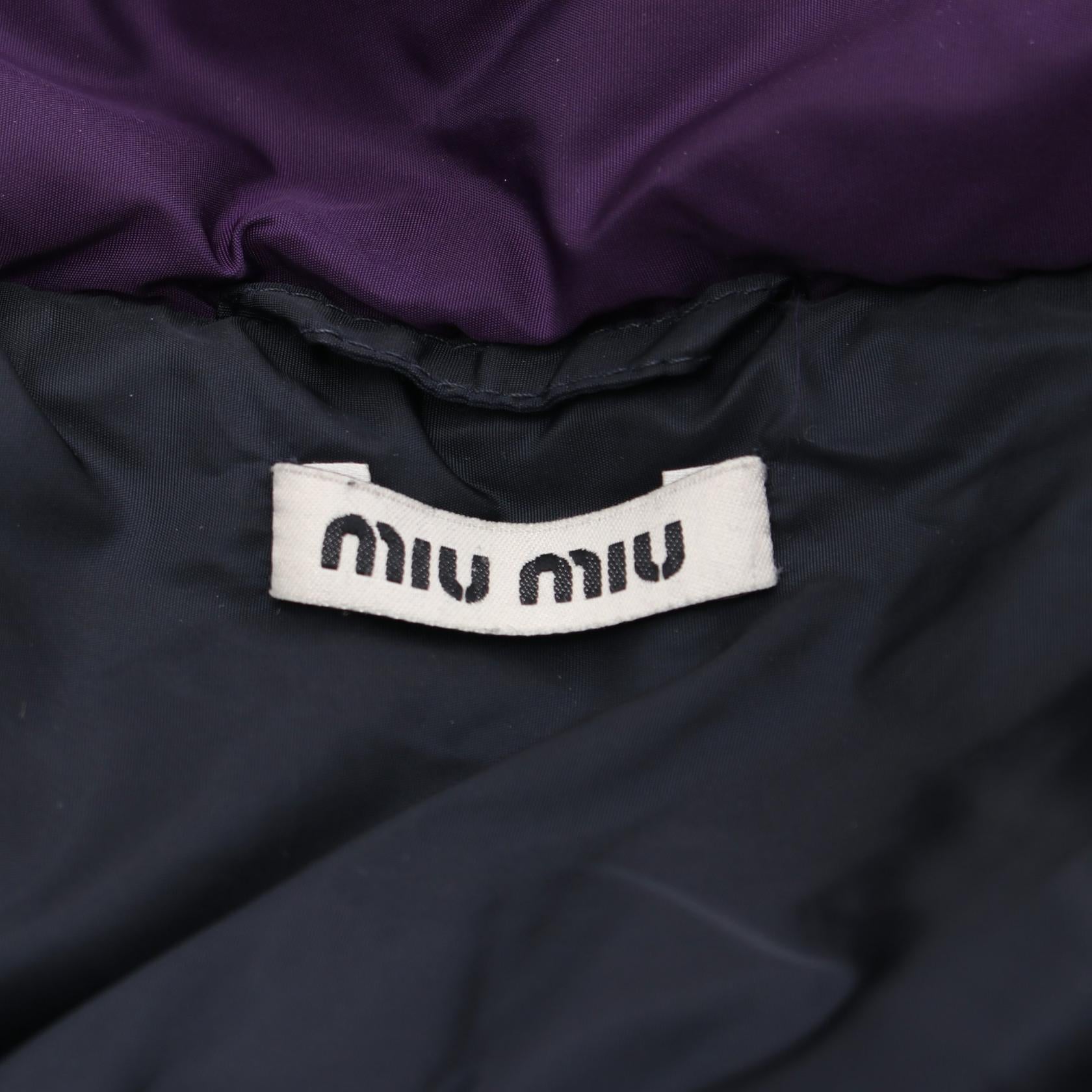 Miu Miu Nylon Down Jacket Purple