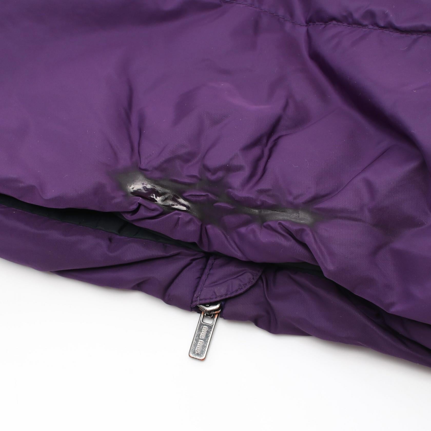 Miu Miu Nylon Down Jacket Purple