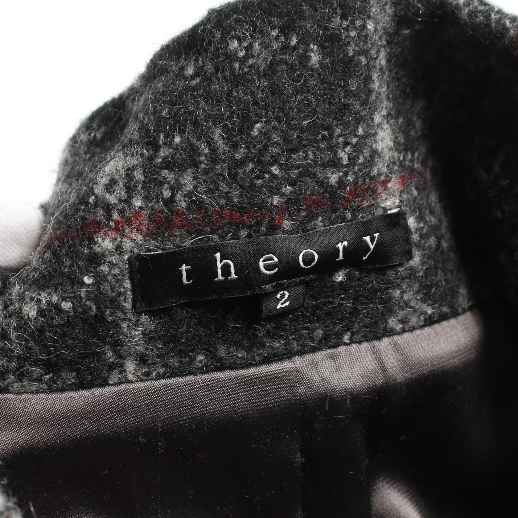 Theory Wool Outerwear Gray Multicolor