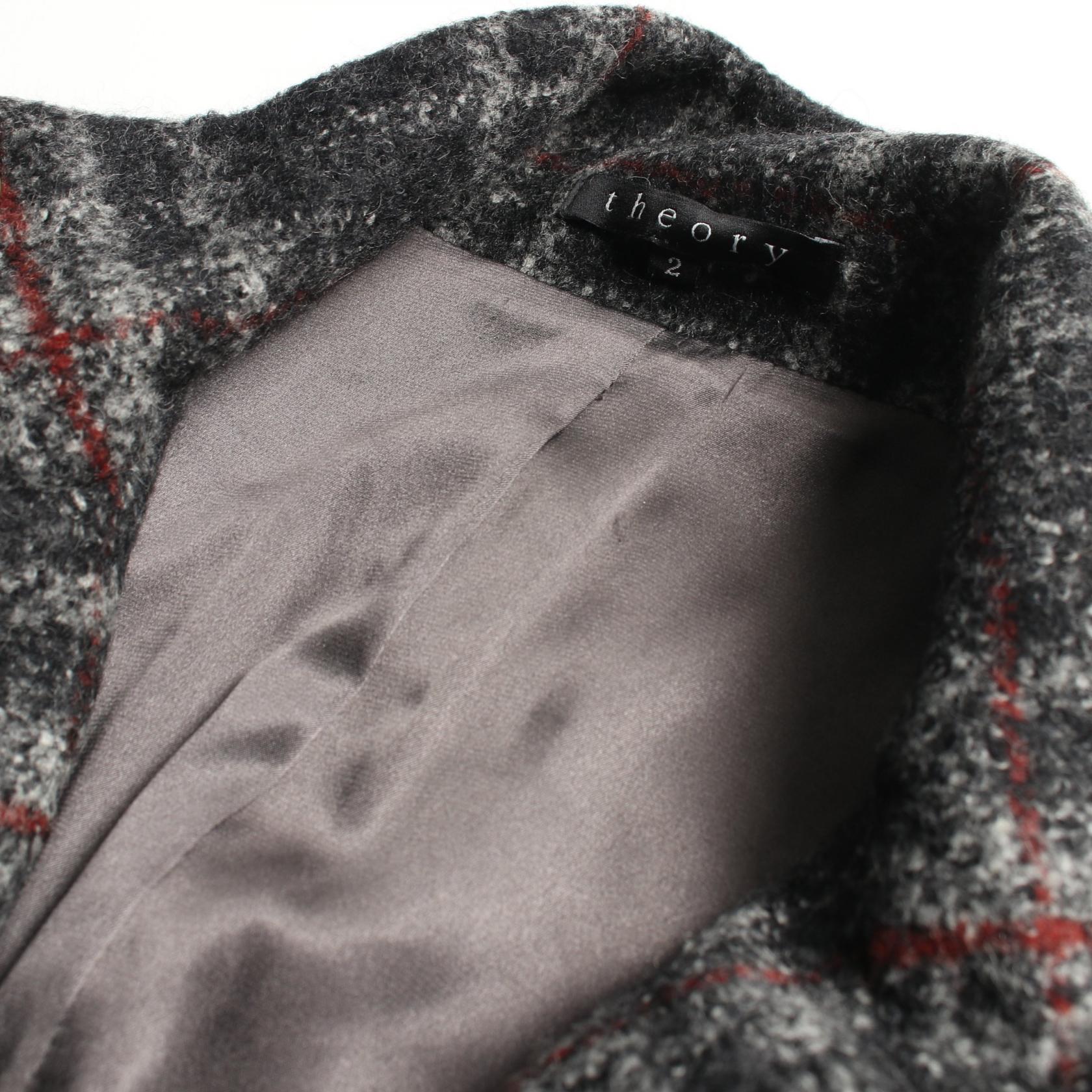 Theory Wool Outerwear Gray Multicolor