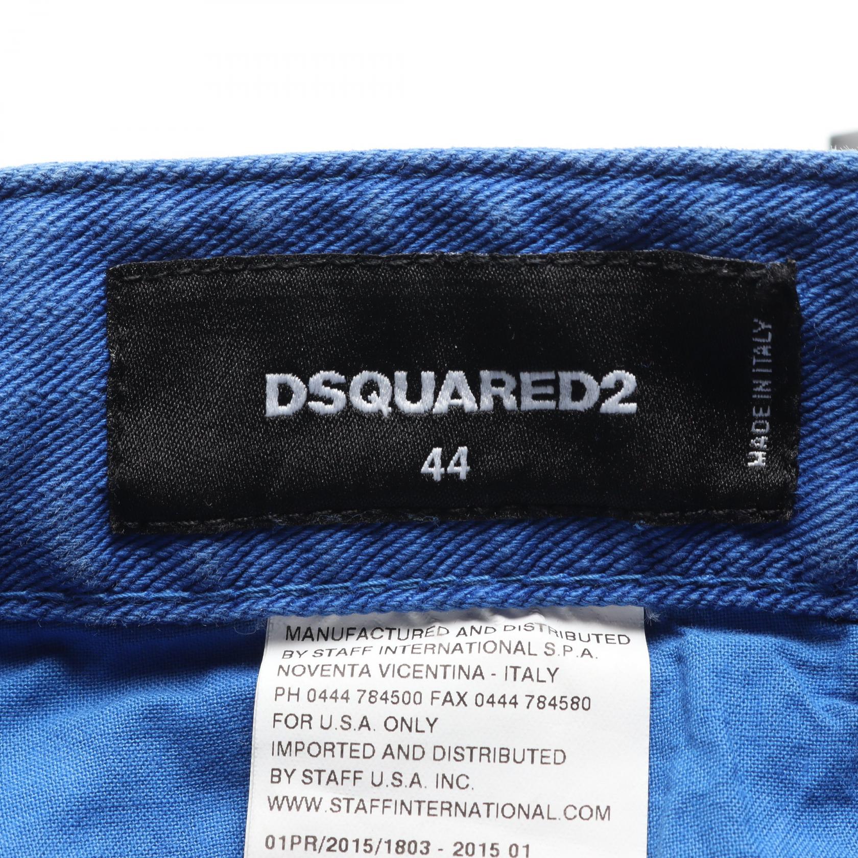 DSQUARED2 Cotton Pants for Men Blue