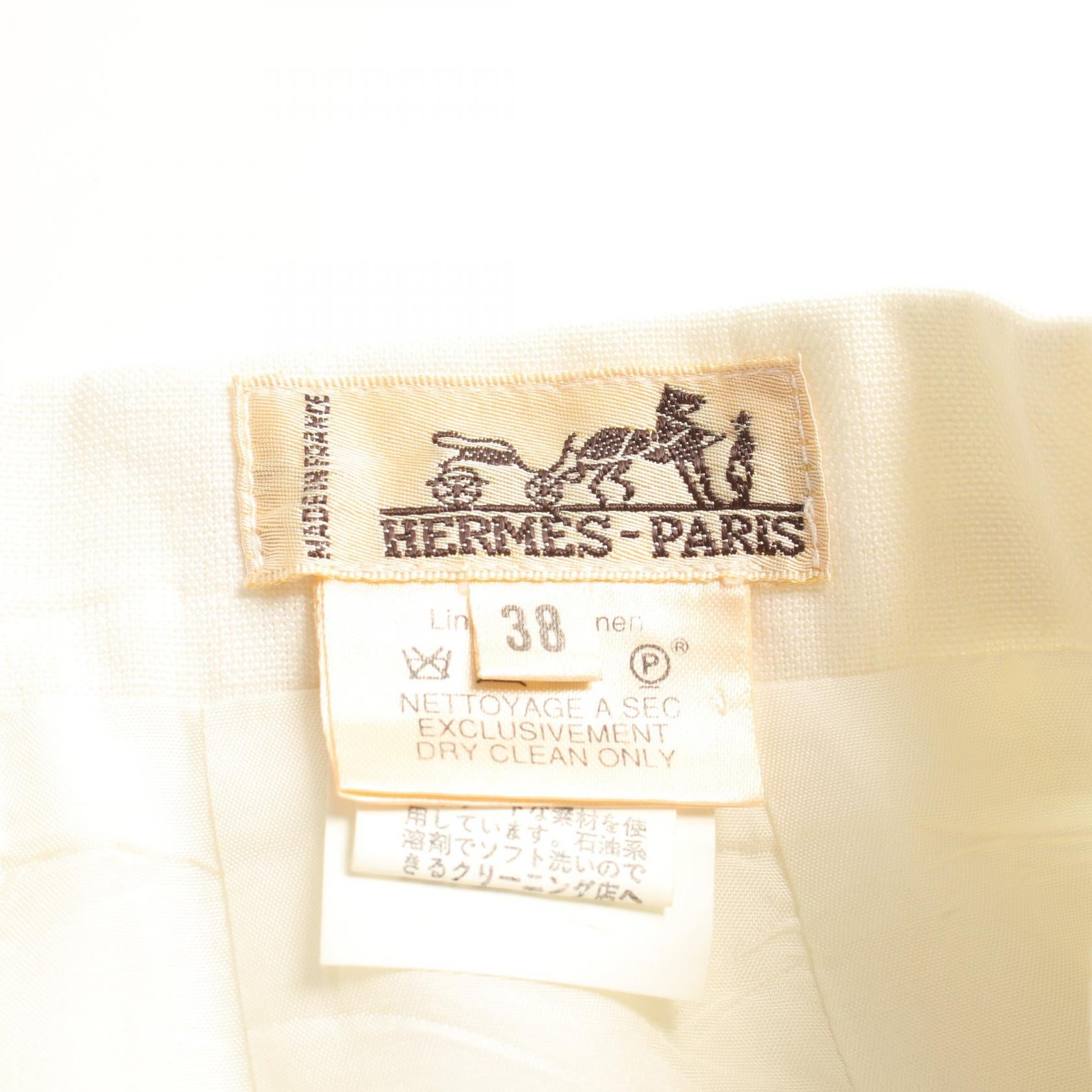 Hermes Women's Skirt White Fabric