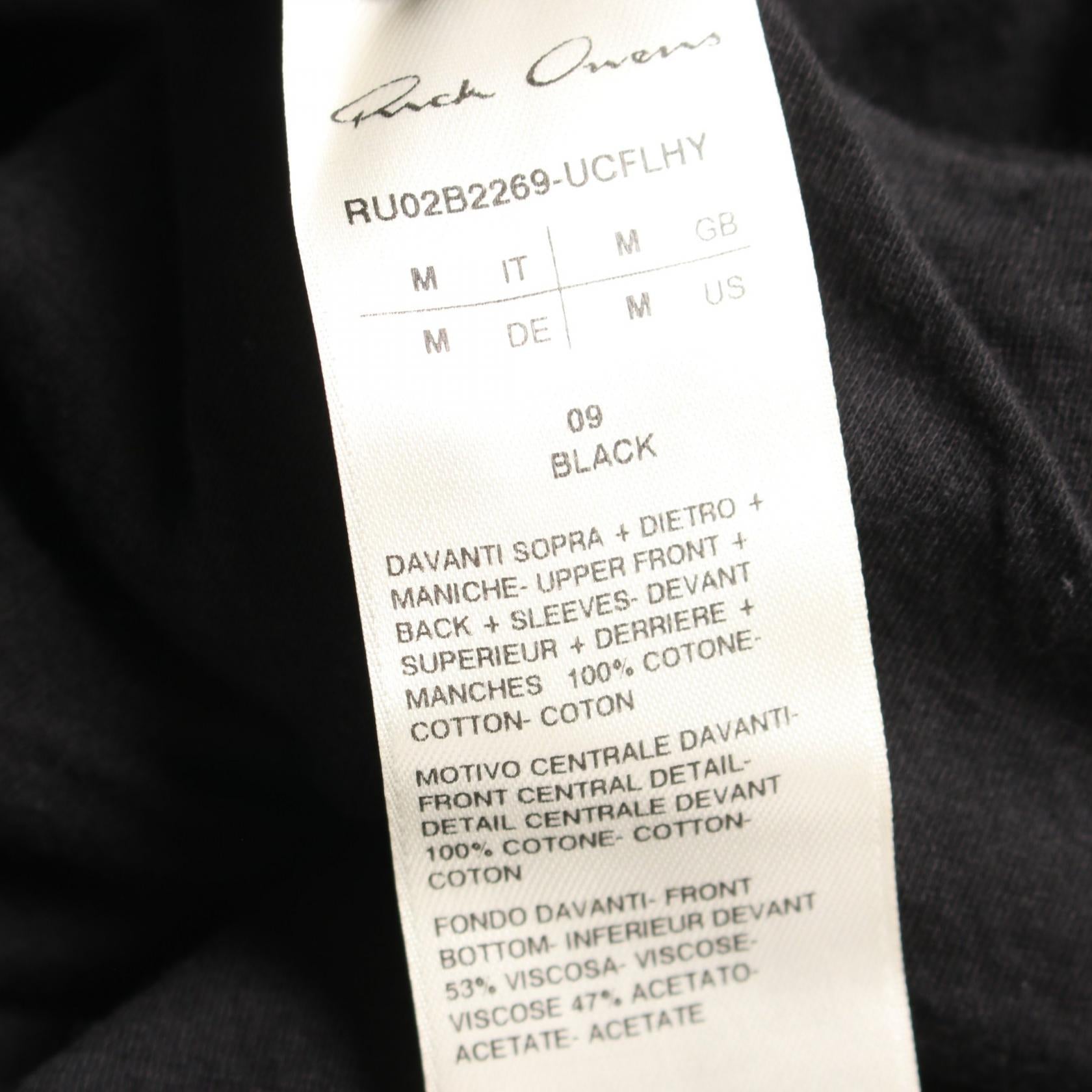 Rick Owens Cotton Long Sleeve Top Black