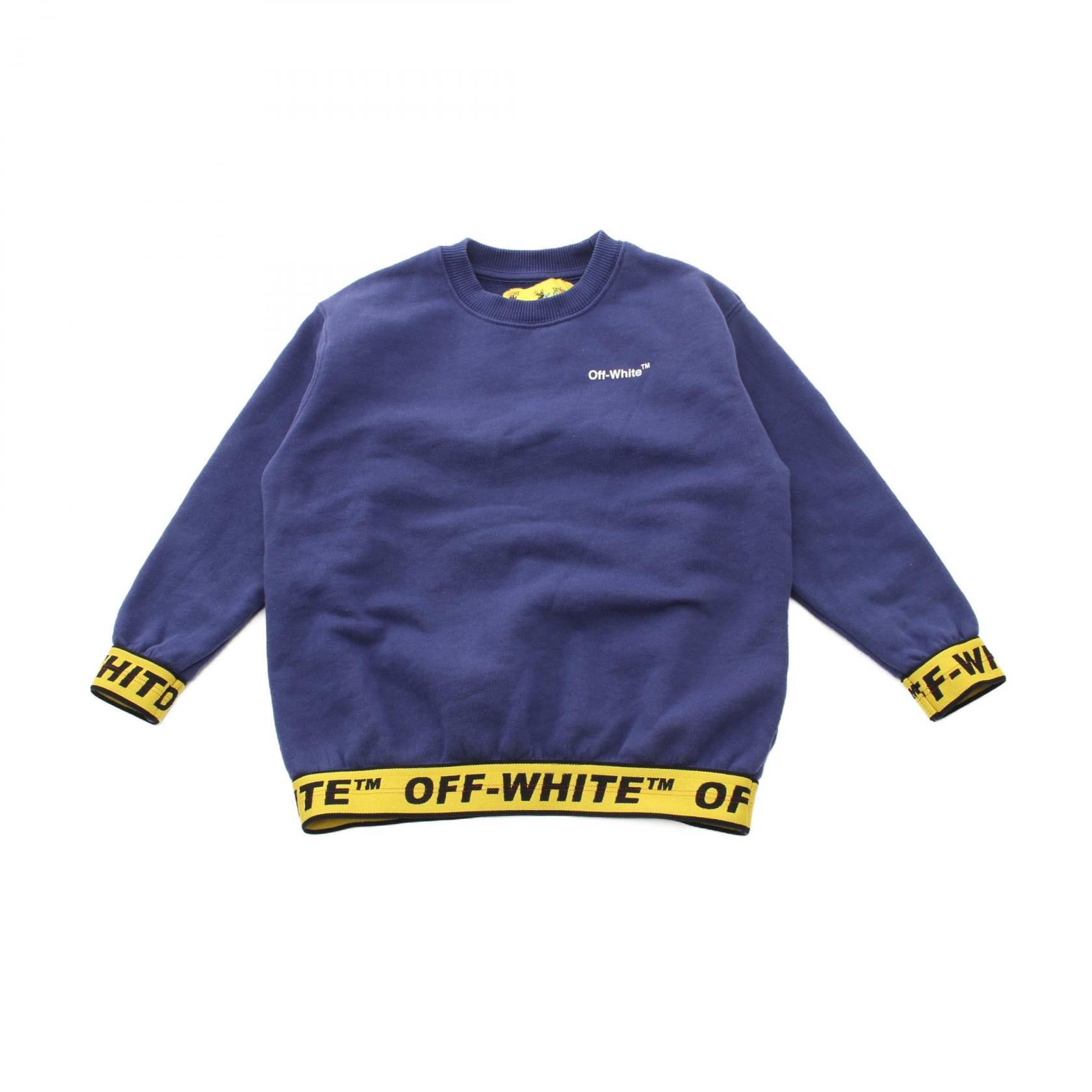 Off-White Cotton Sweatshirt Navy/Yellow Multicolor