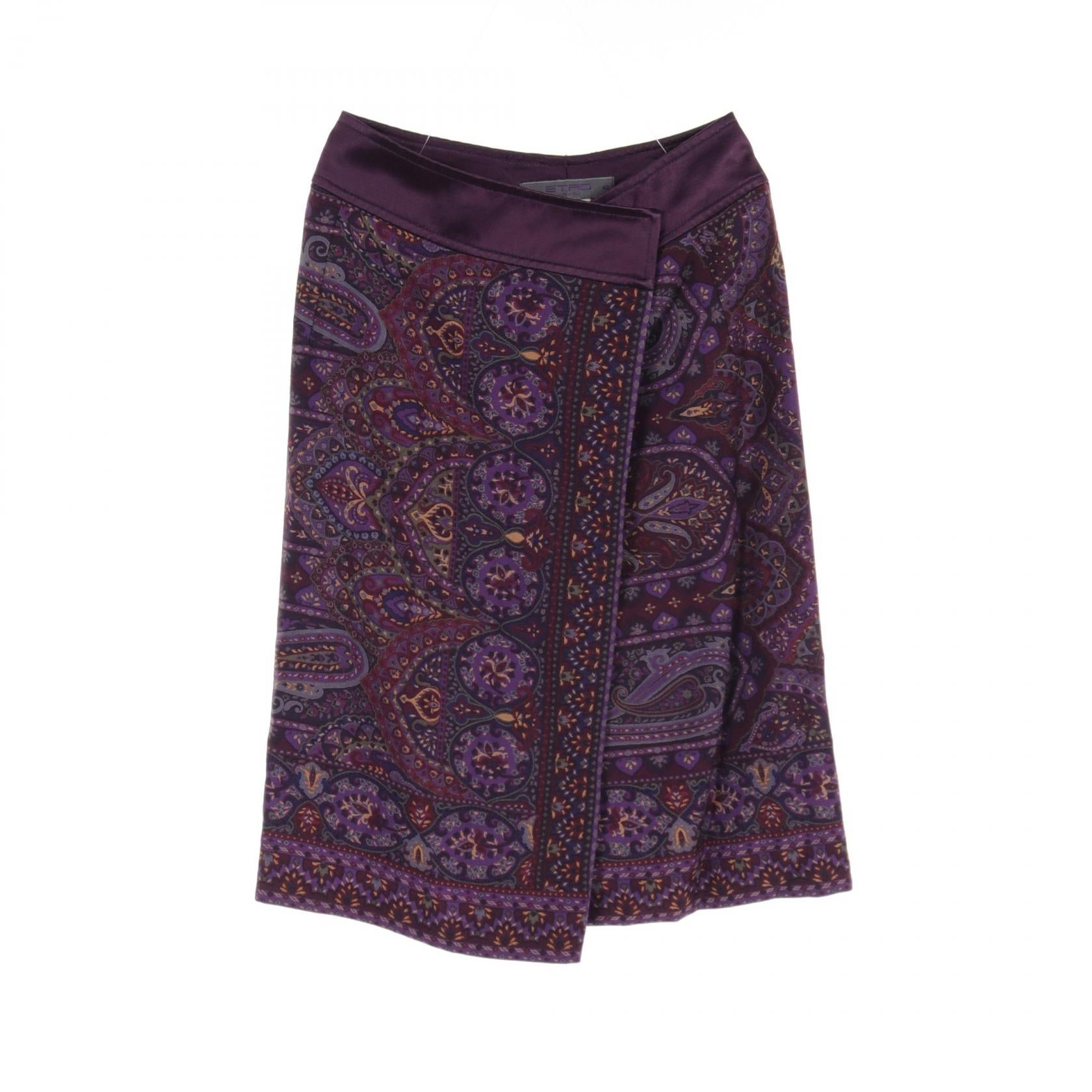 ETRO Wool Skirt Purple Multi-Color