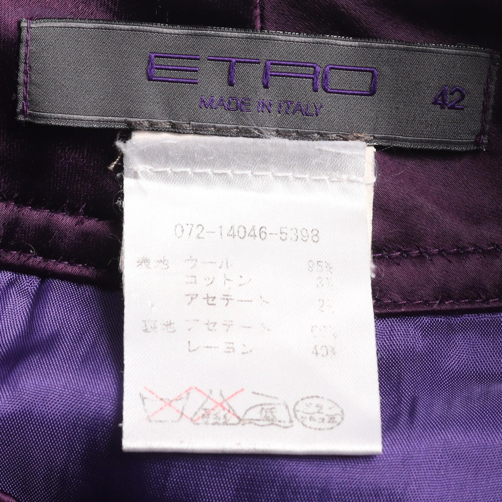 ETRO Wool Skirt Purple Multi-Color