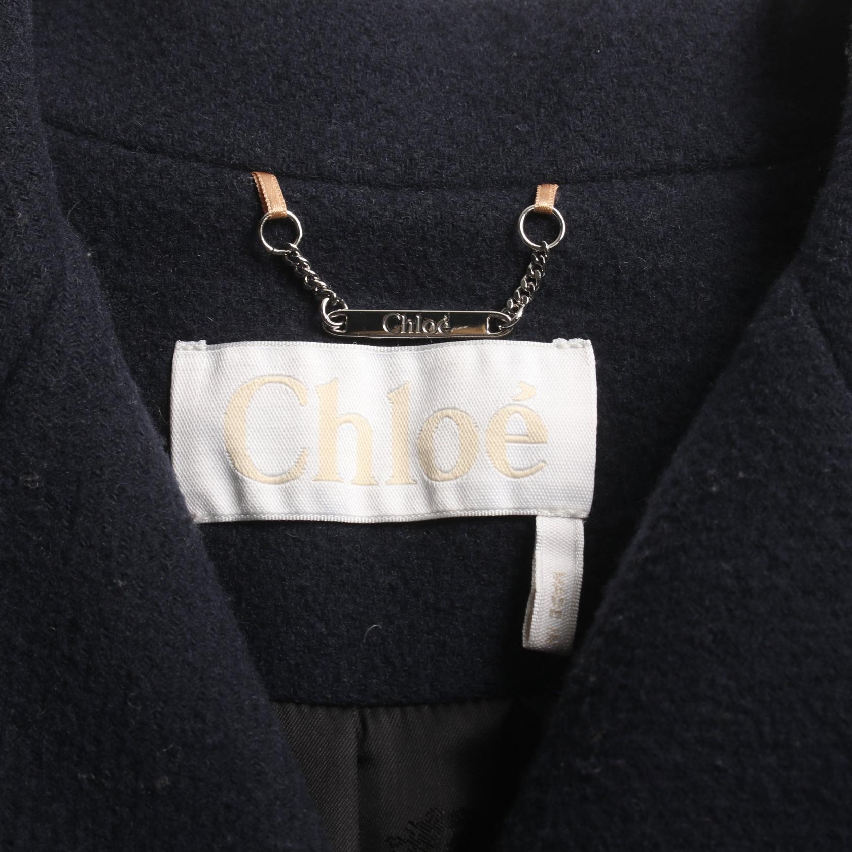 Chloe Wool Peacoat Navy Outerwear