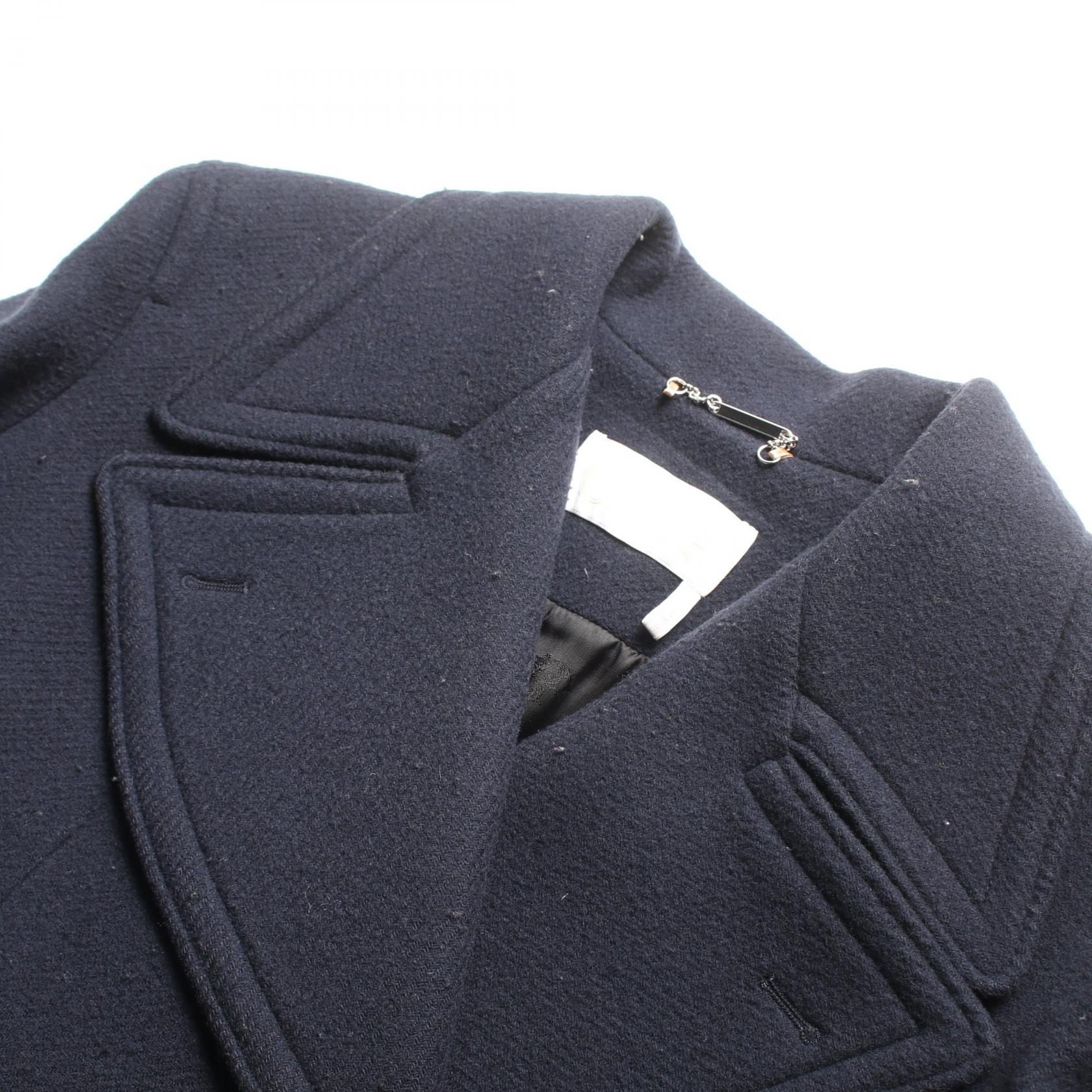 Chloe Wool Peacoat Navy Outerwear