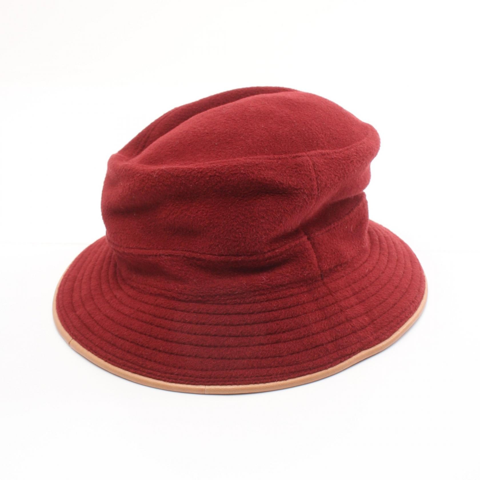 Hermes Leather Cashmere Angora Hat