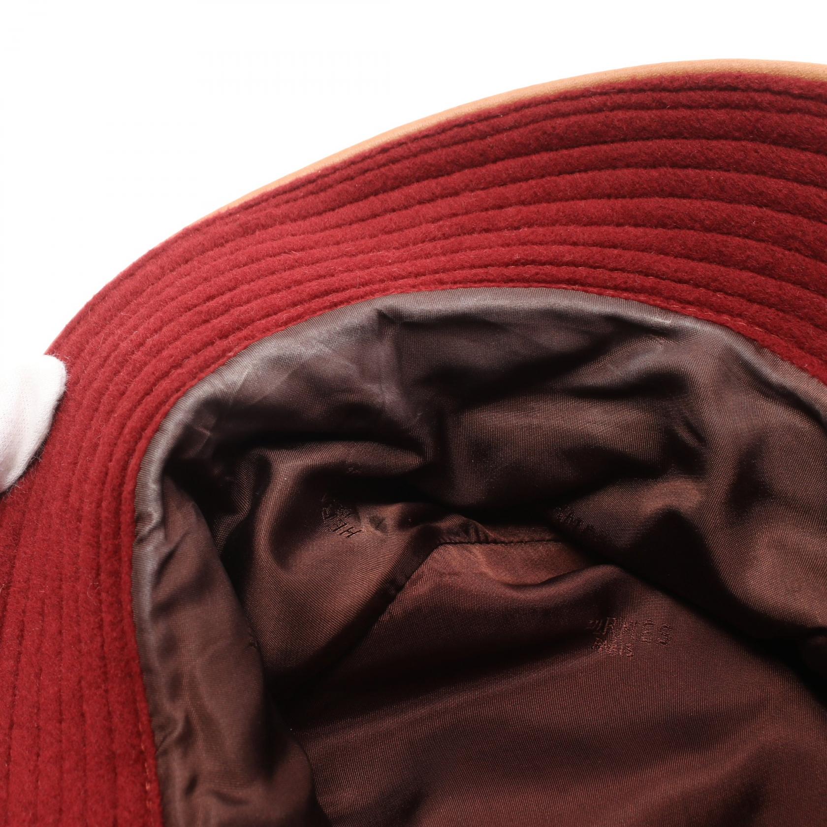 Hermes Leather Cashmere Angora Hat