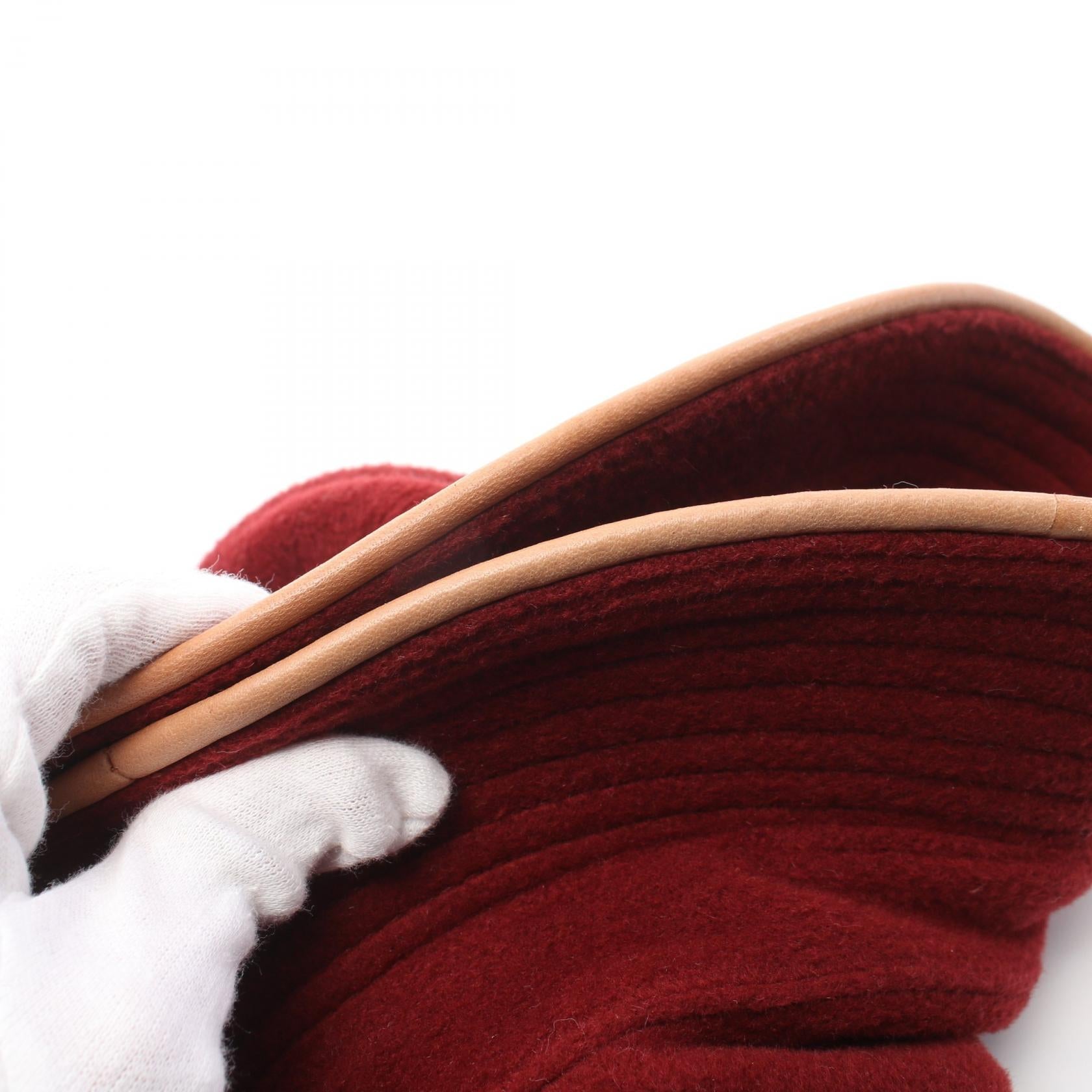 Hermes Leather Cashmere Angora Hat