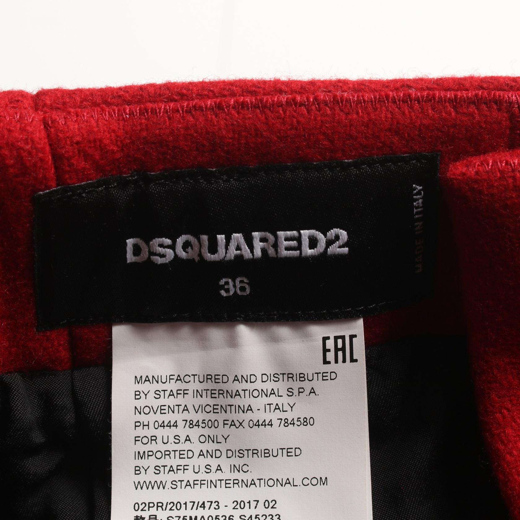 DSQUARED2 Wool Skirt Red Used