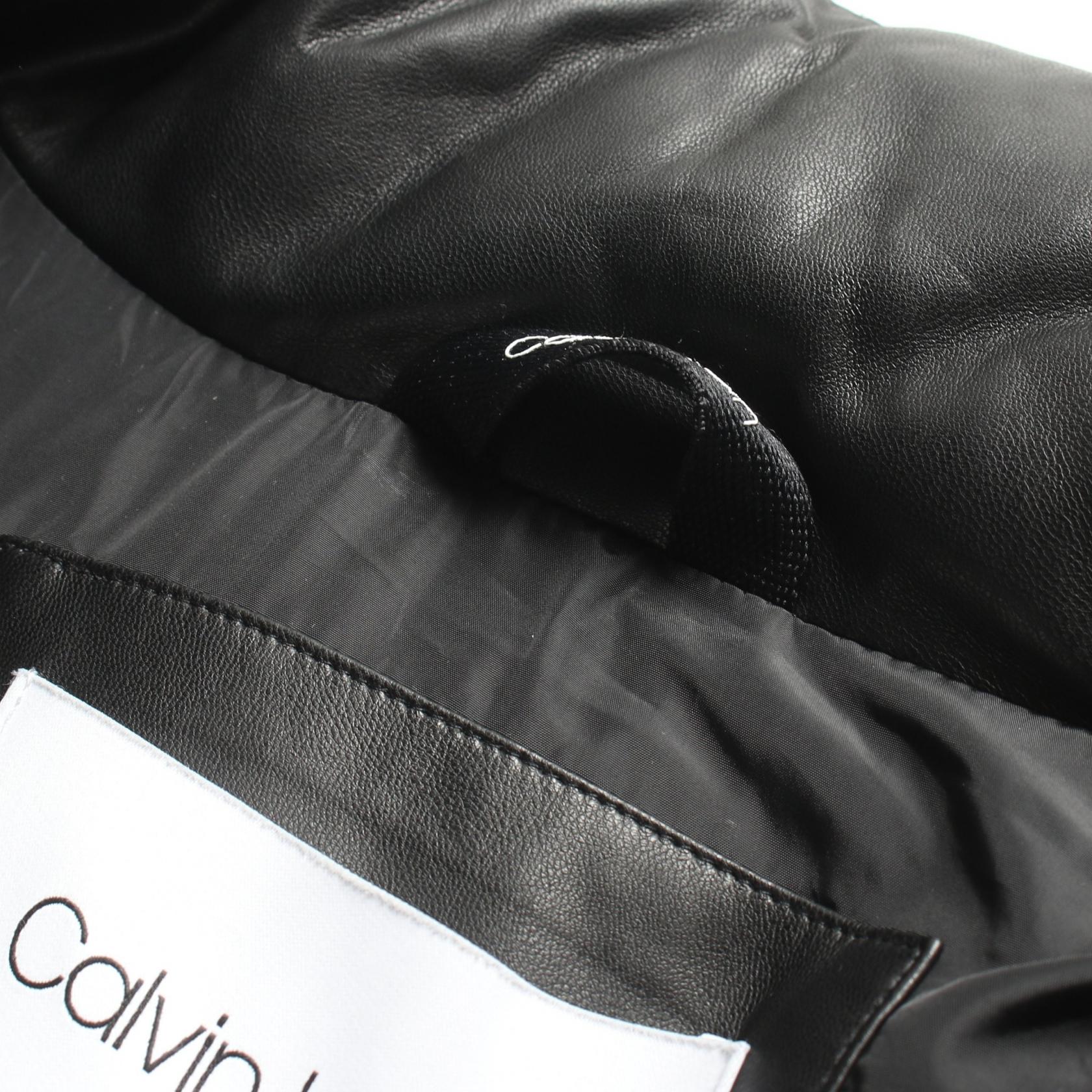 Calvin Klein Men's Faux Leather Outerwear Black