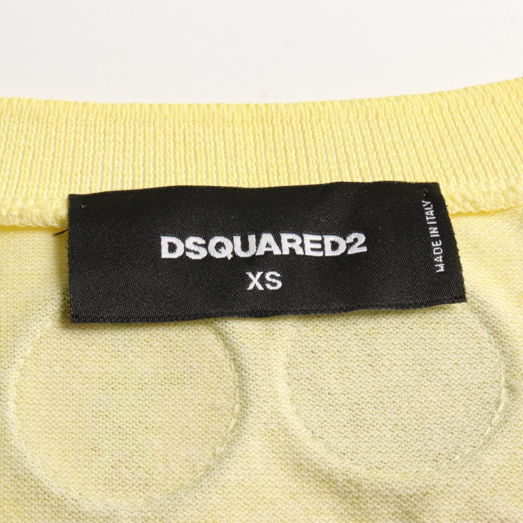 Dsquared2 Cotton Tank Top Yellow Multicolor