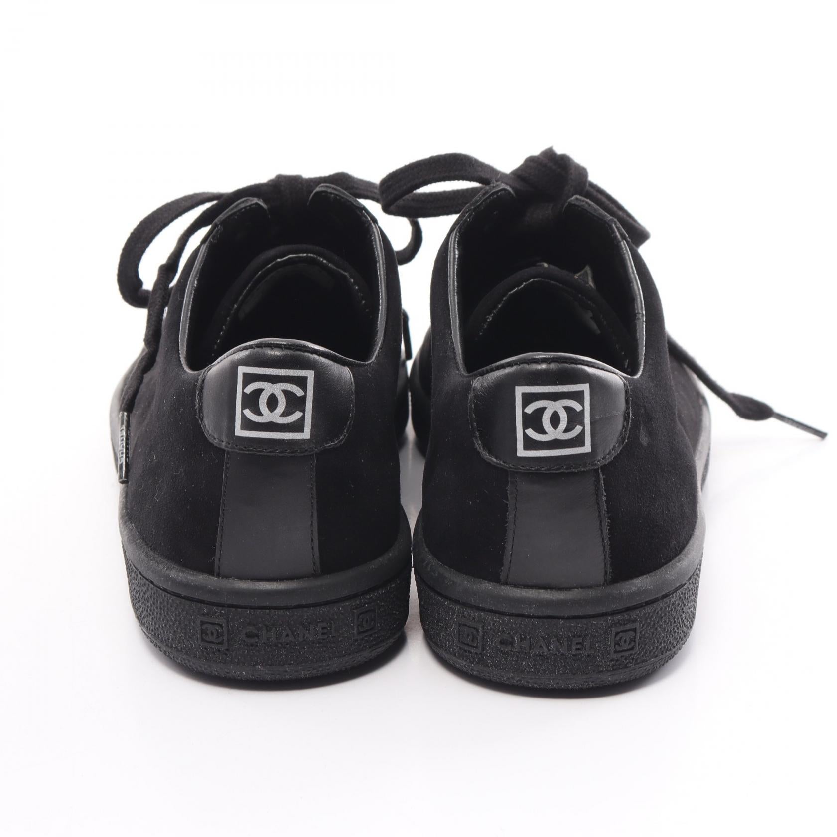 Chanel Suede Leather Coco Mark Sneakers