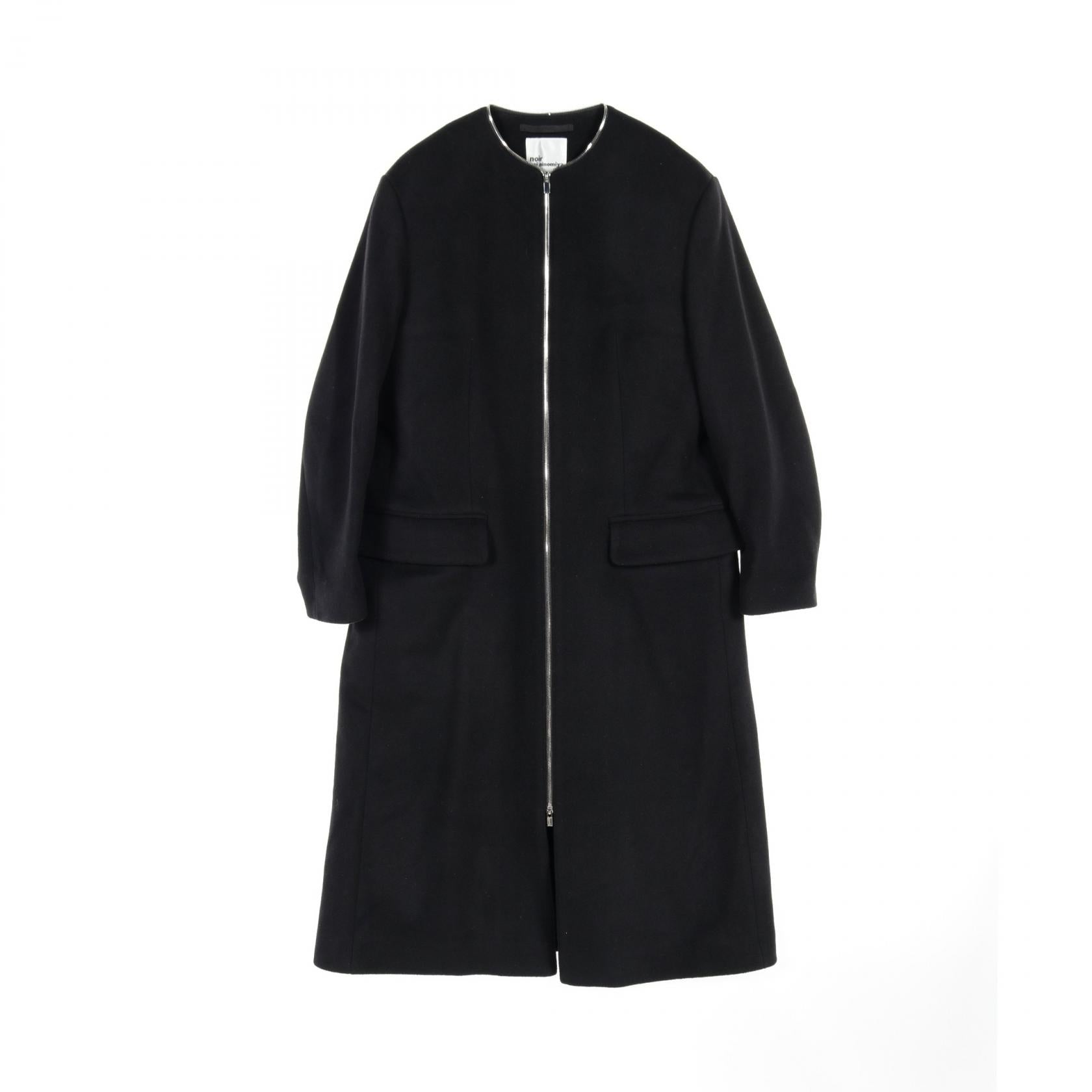 Noir Kei Ninomiya Wool Cashmere Zip-Up Coat