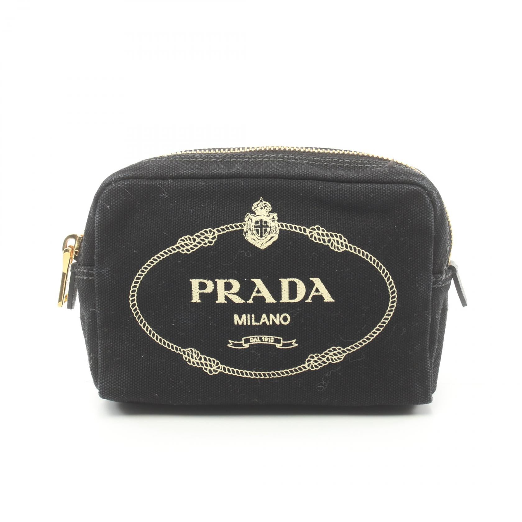 Prada  Canapa Canvas Mini Pouch Canvas Vanity Bag 1NA693 in Very Good Condition