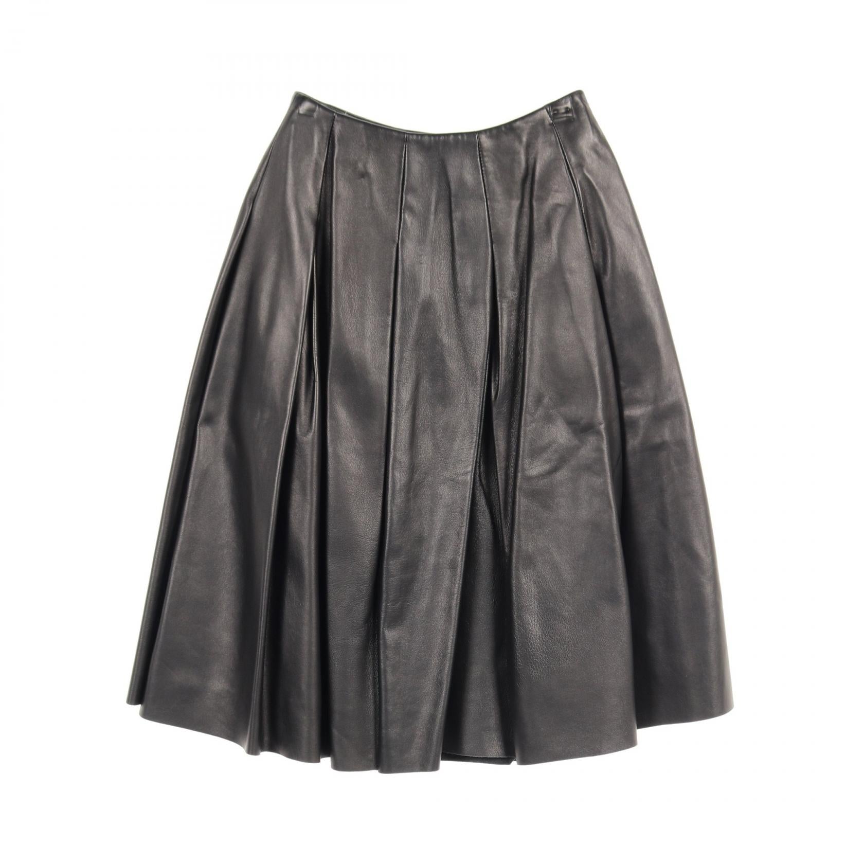 FOXEY BOUTIQUE Leather Skirt Black