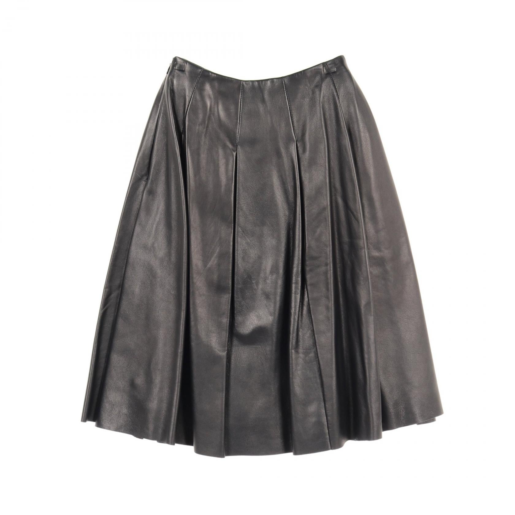 FOXEY BOUTIQUE Leather Skirt Black