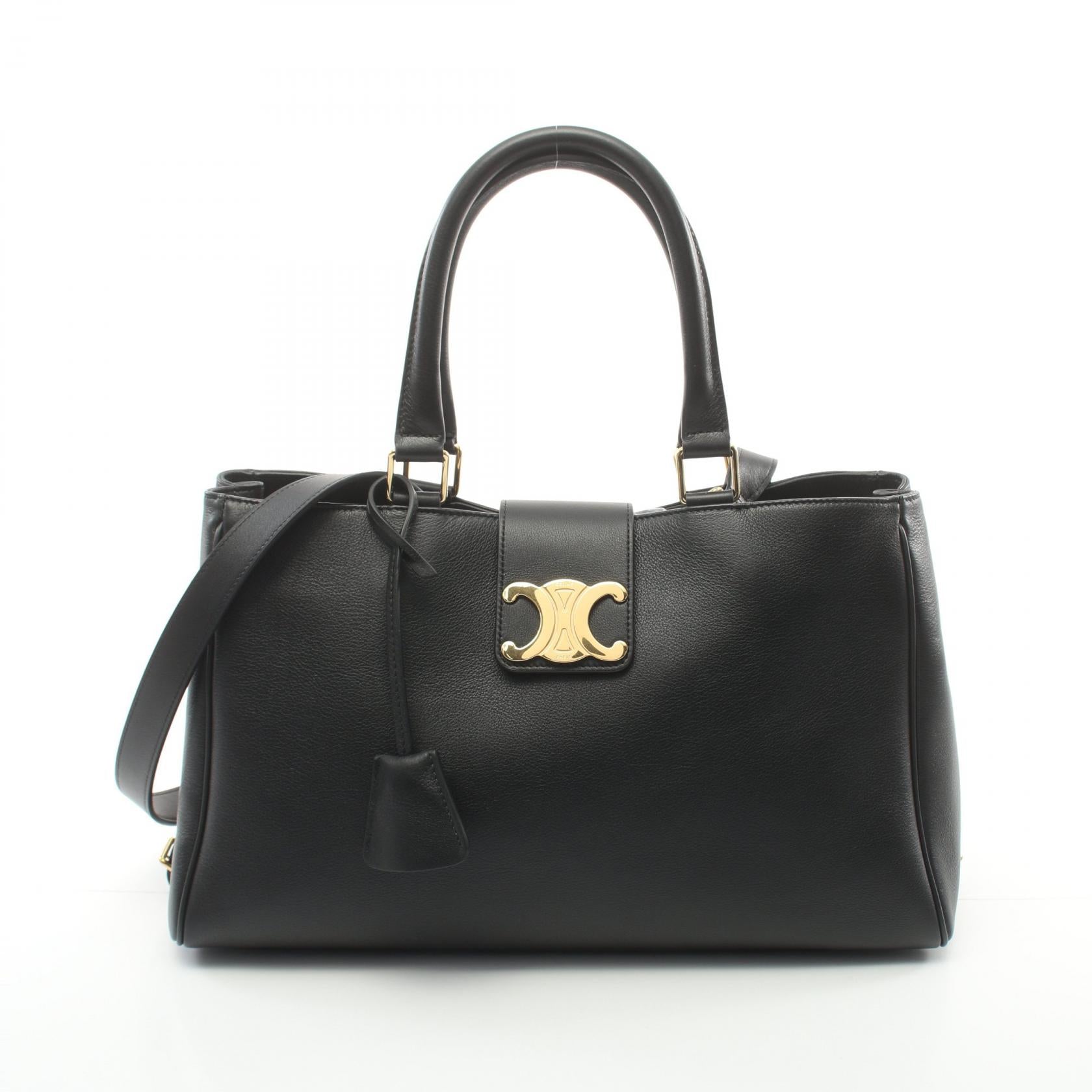 Celine Medium Apolline Leather Handbag Black