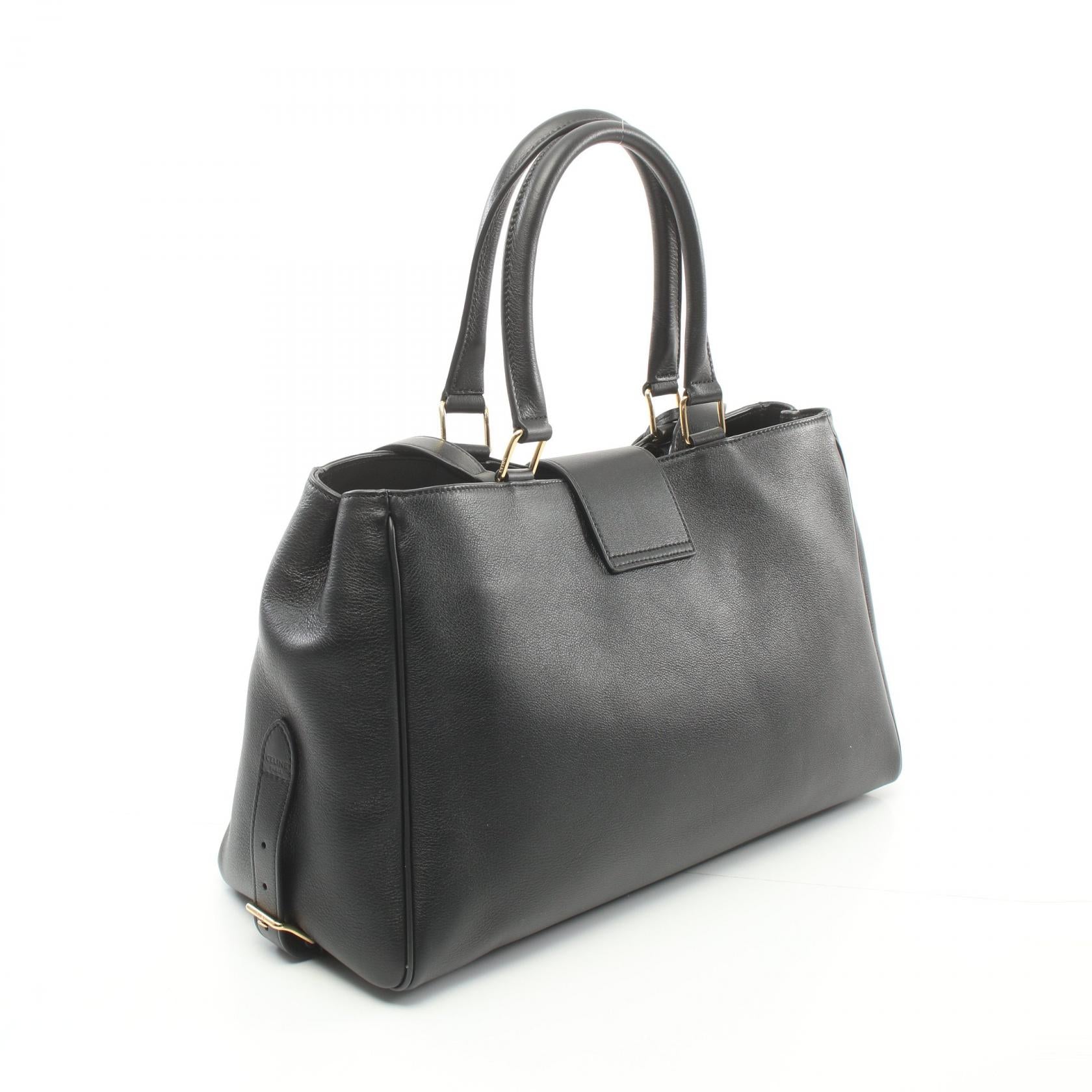 Celine Medium Apolline Leather Handbag Black