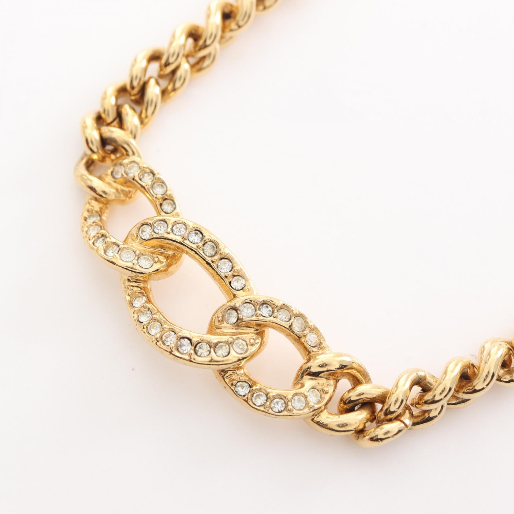 Dior Gold Plated Rhinestone Necklace