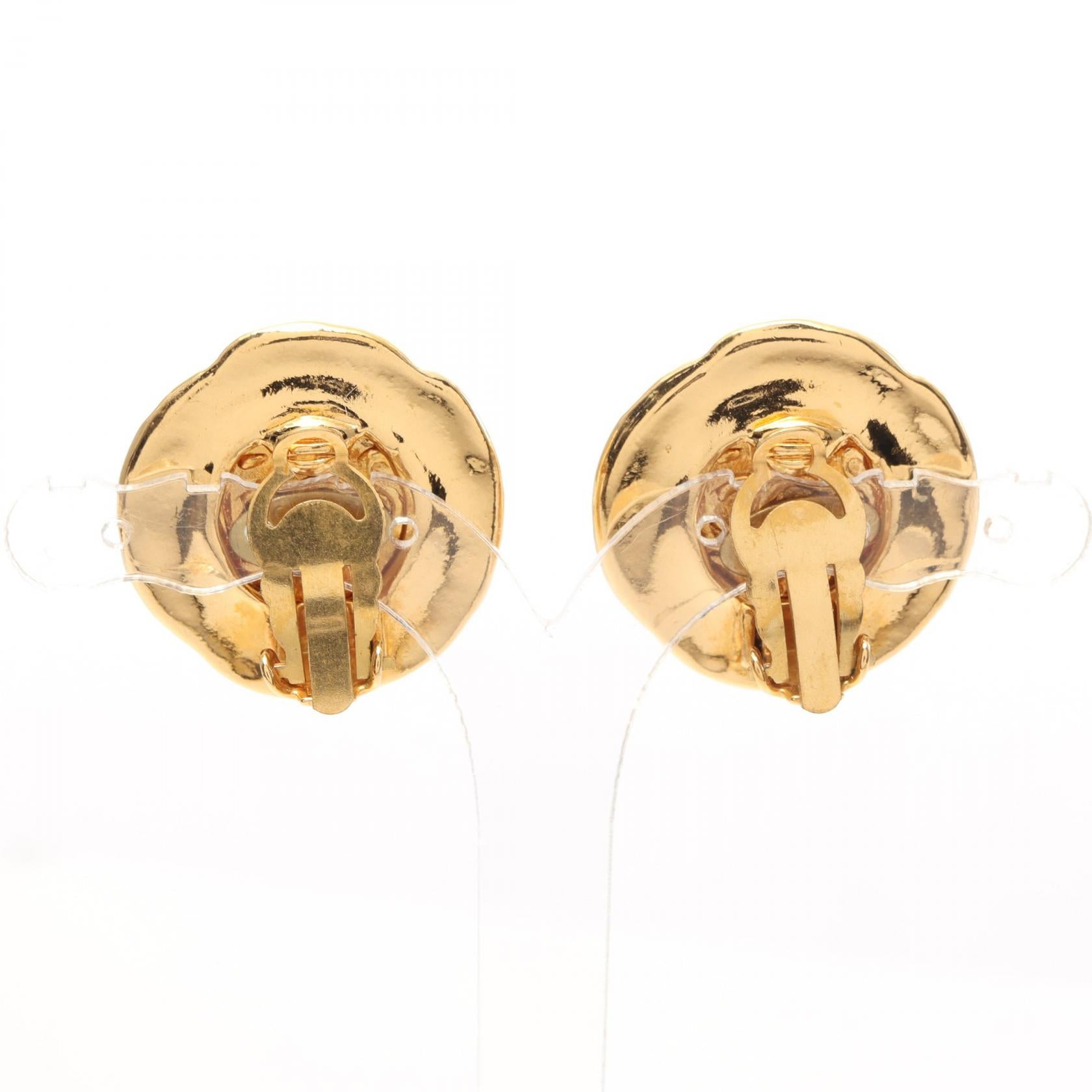 Chanel Coco Mark Earrings Gold GP 93P