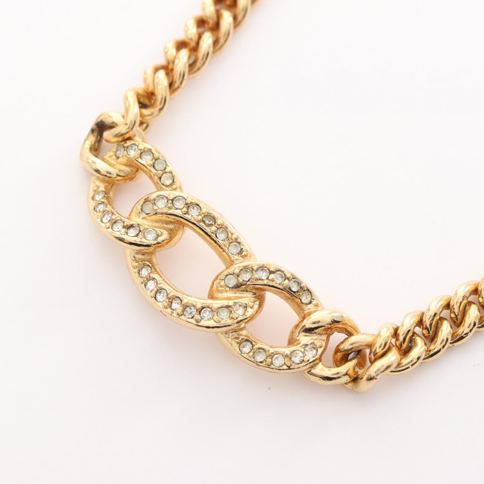 Dior Gold Plated Rhinestone Necklace