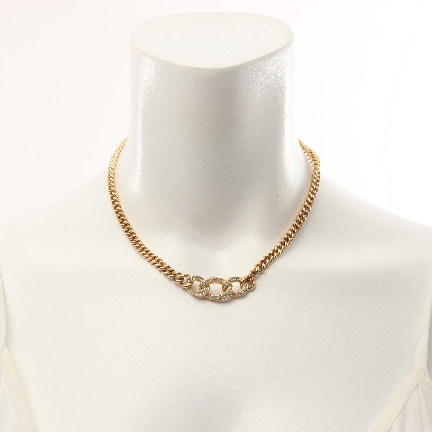 Dior Gold Plated Rhinestone Necklace