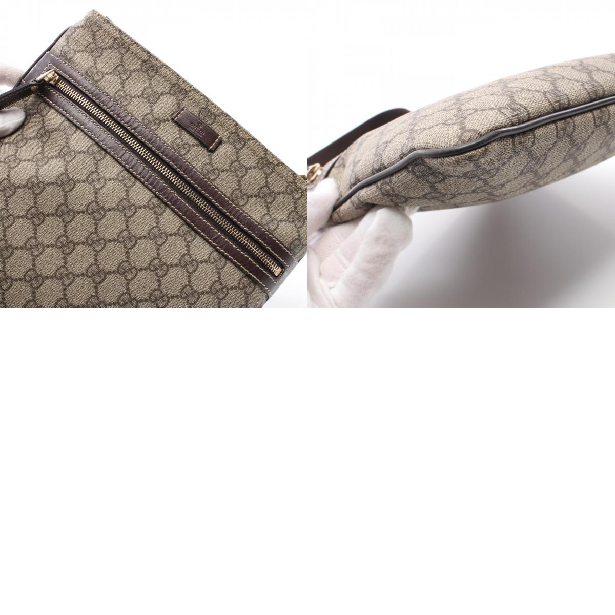 Gucci GG Supreme Shoulder Bag PVC Canvas Leather