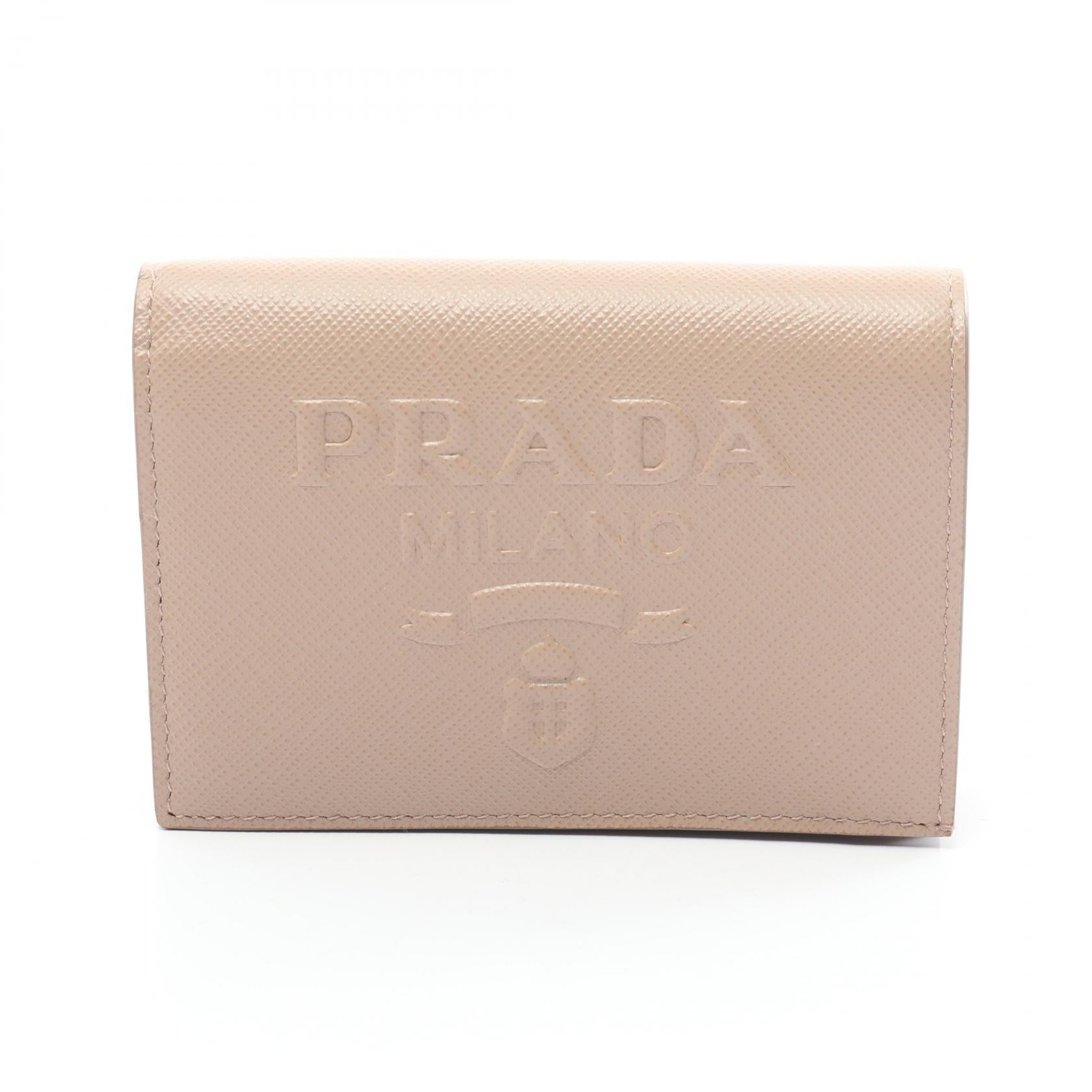 Prada Saffiano Bifold Wallet  Leather Short Wallet 1MV204 in Very Good Condition