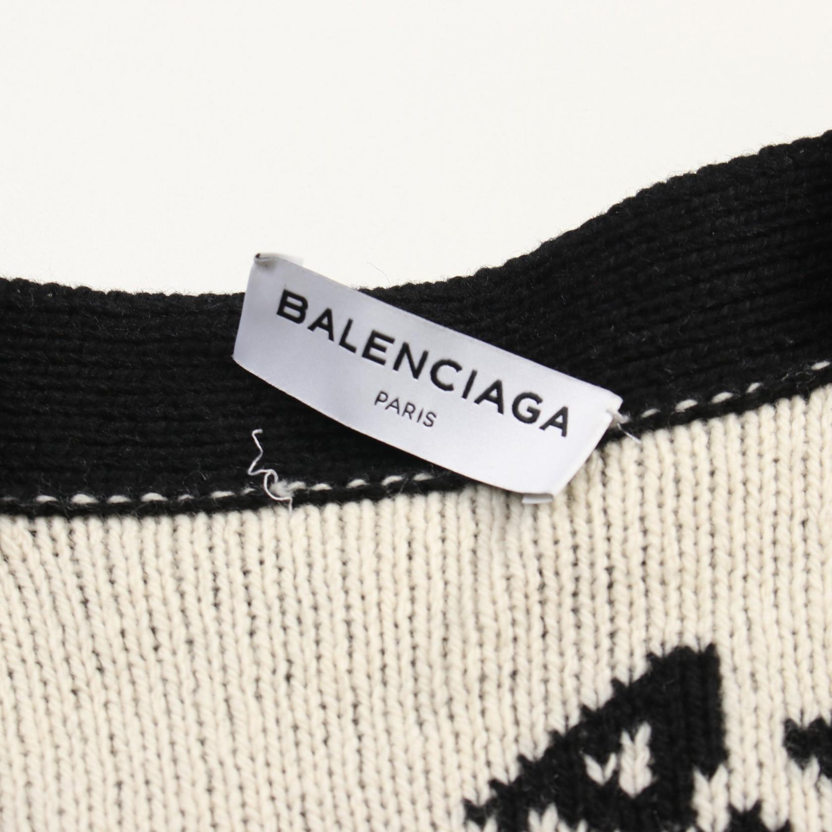 Balenciaga Wool Camel Logo Cardigan