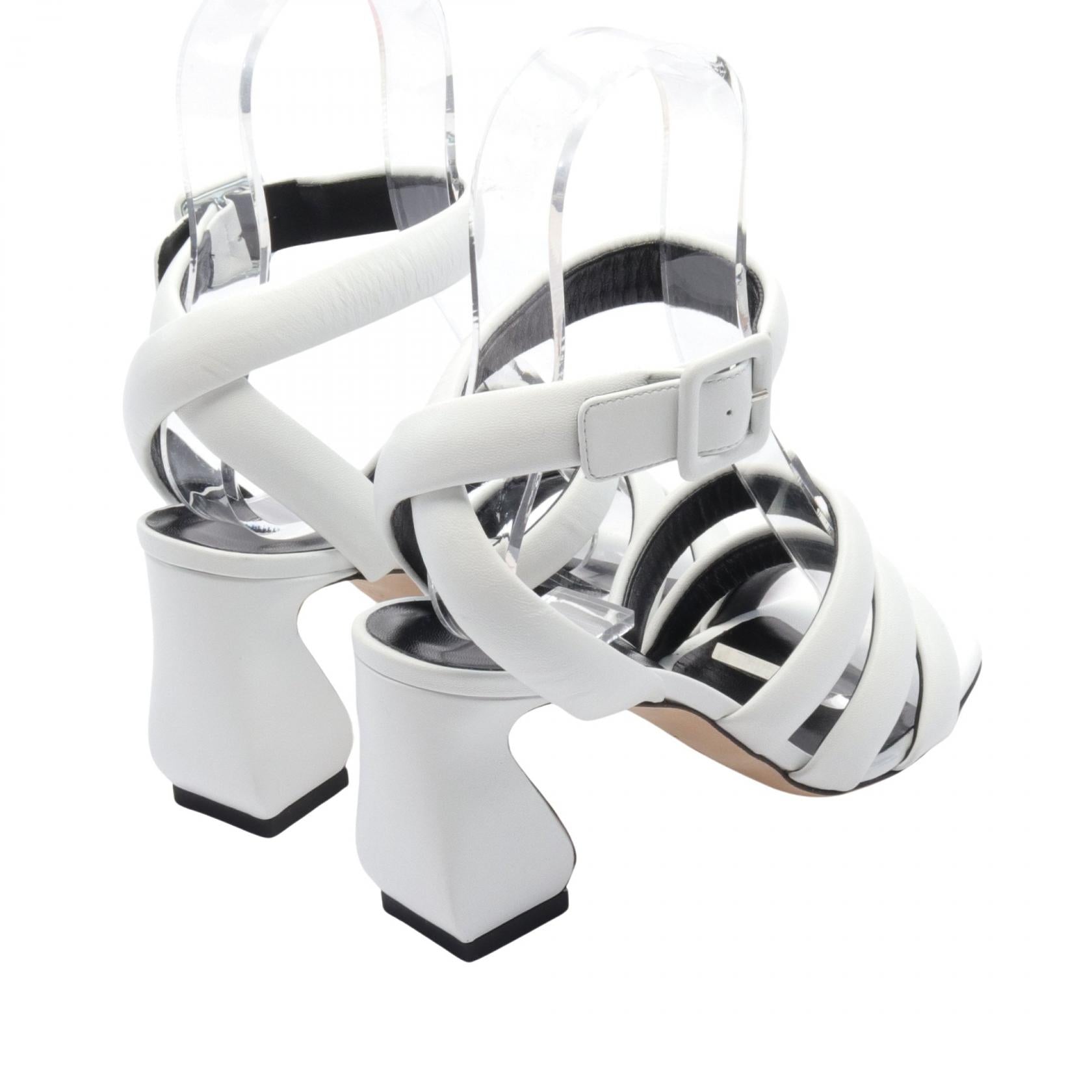 Sergio Rossi Leather Sandals White