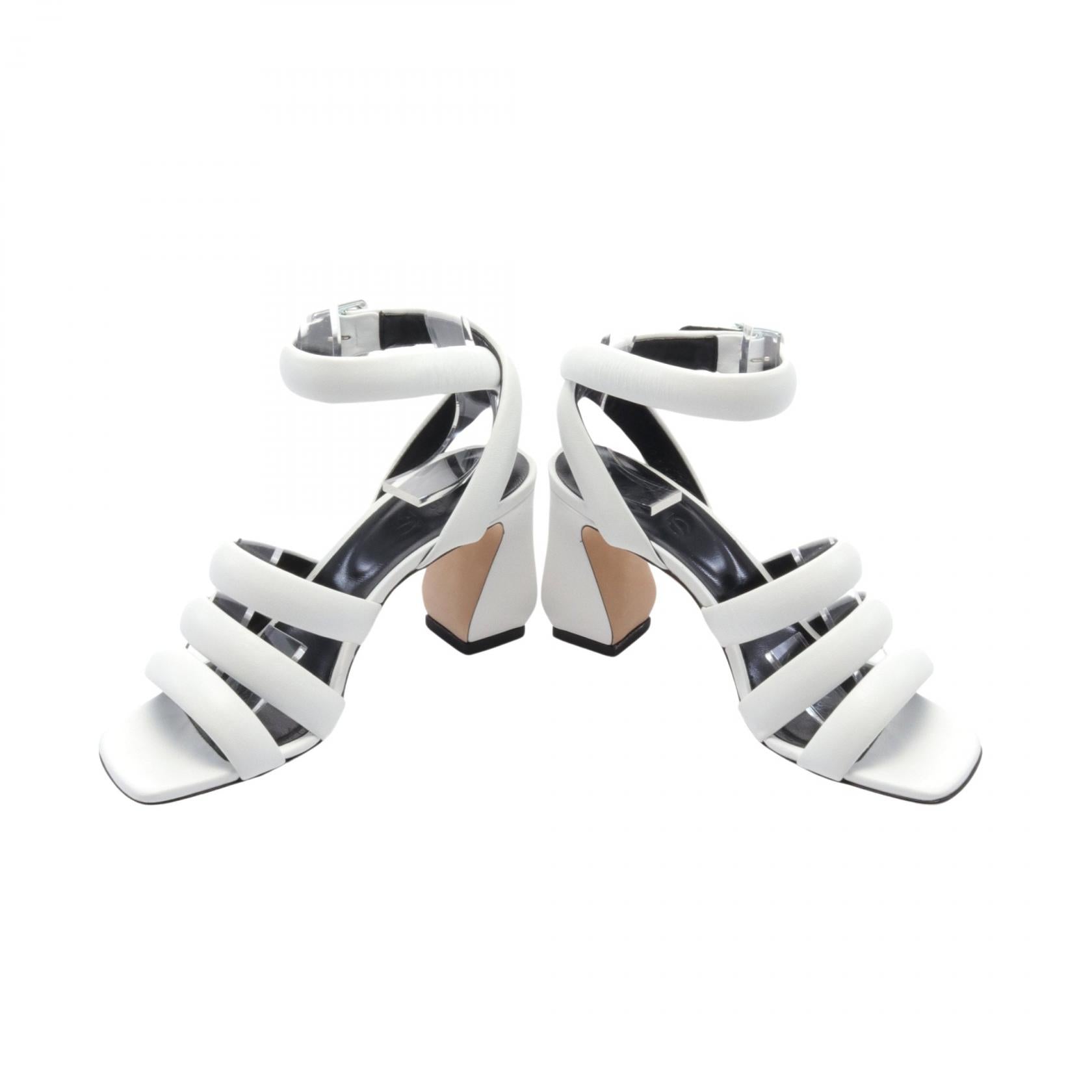 Sergio Rossi Leather Sandals White