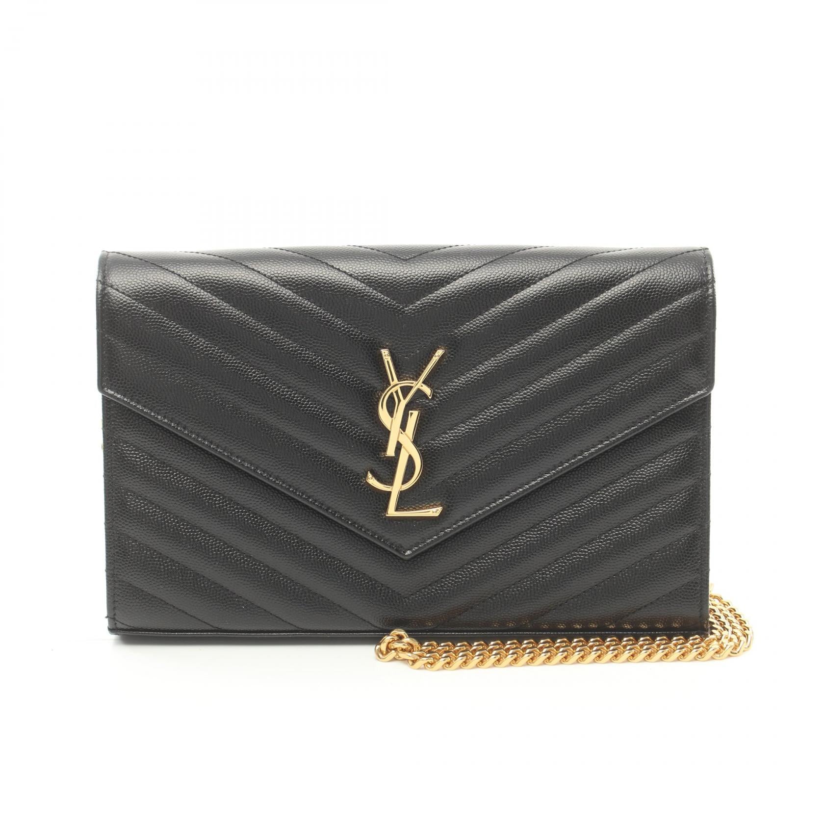 Yves Saint Laurent Leather Monogram Shoulder Bag