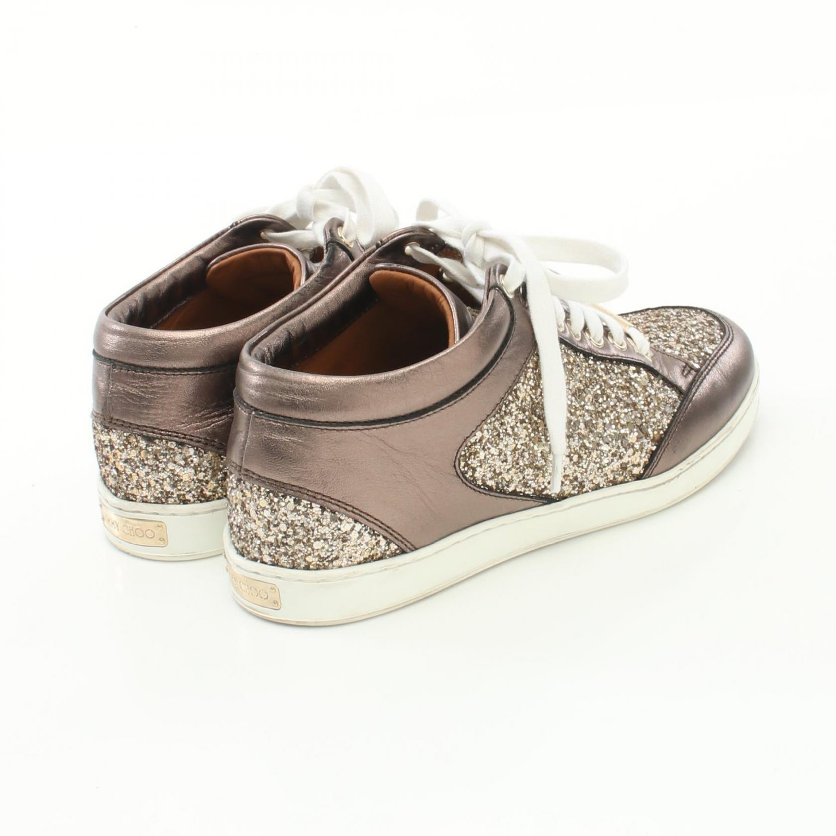 Jimmy Choo Leather Glitter Sneakers