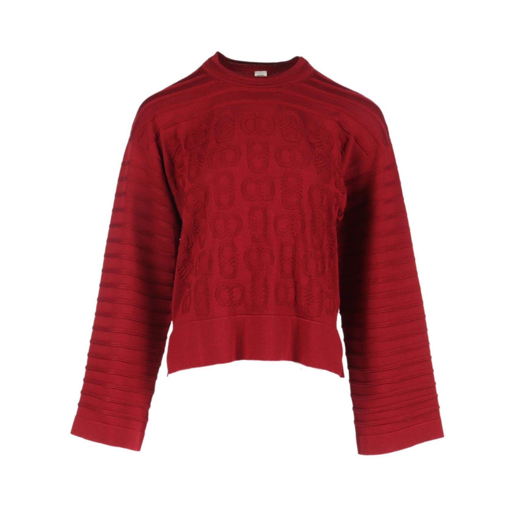 Hermes Silk Knit Top Bordeaux