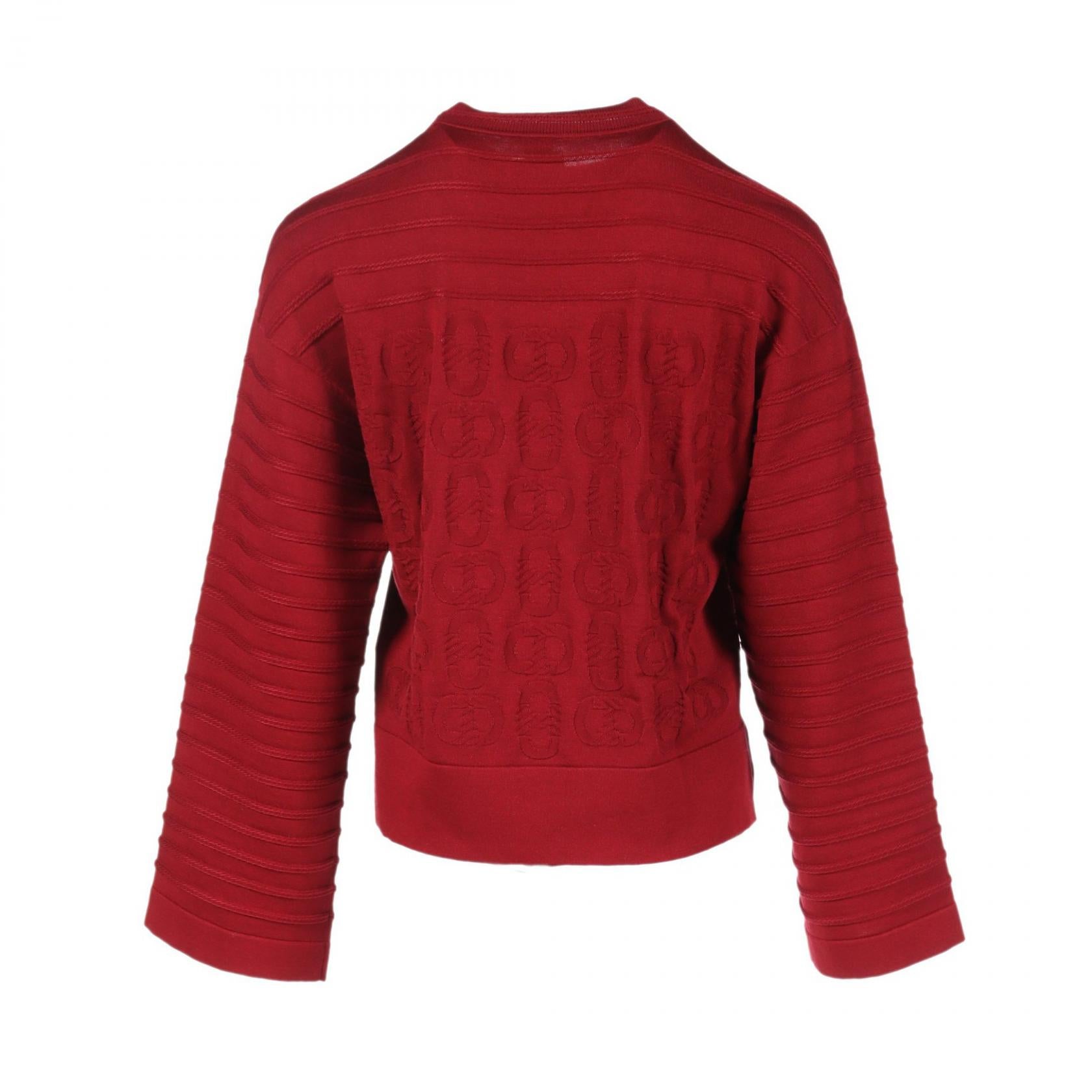 Hermes Silk Knit Top Bordeaux