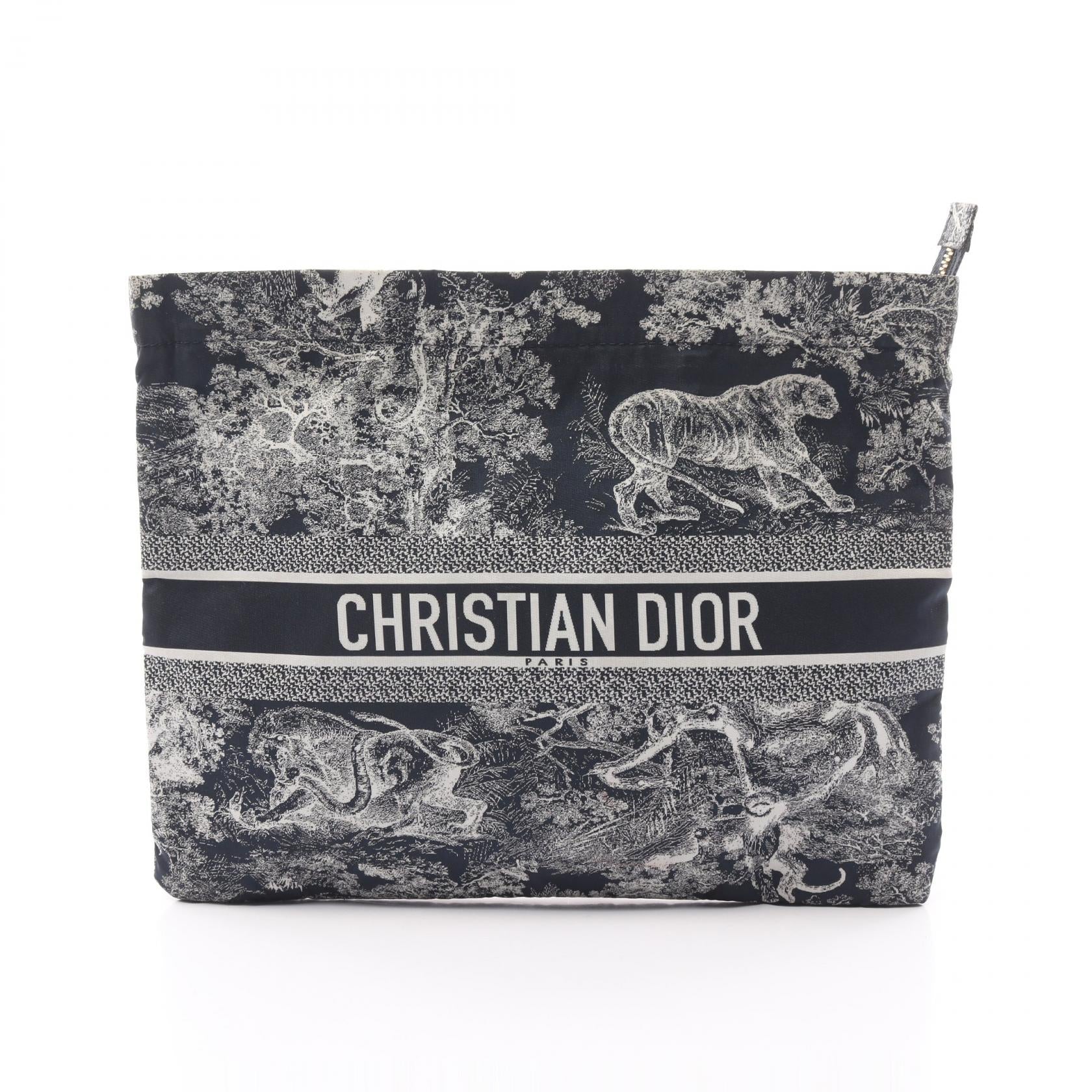 Dior DIORTRAVEL Fabric Zip Pouch Clutch